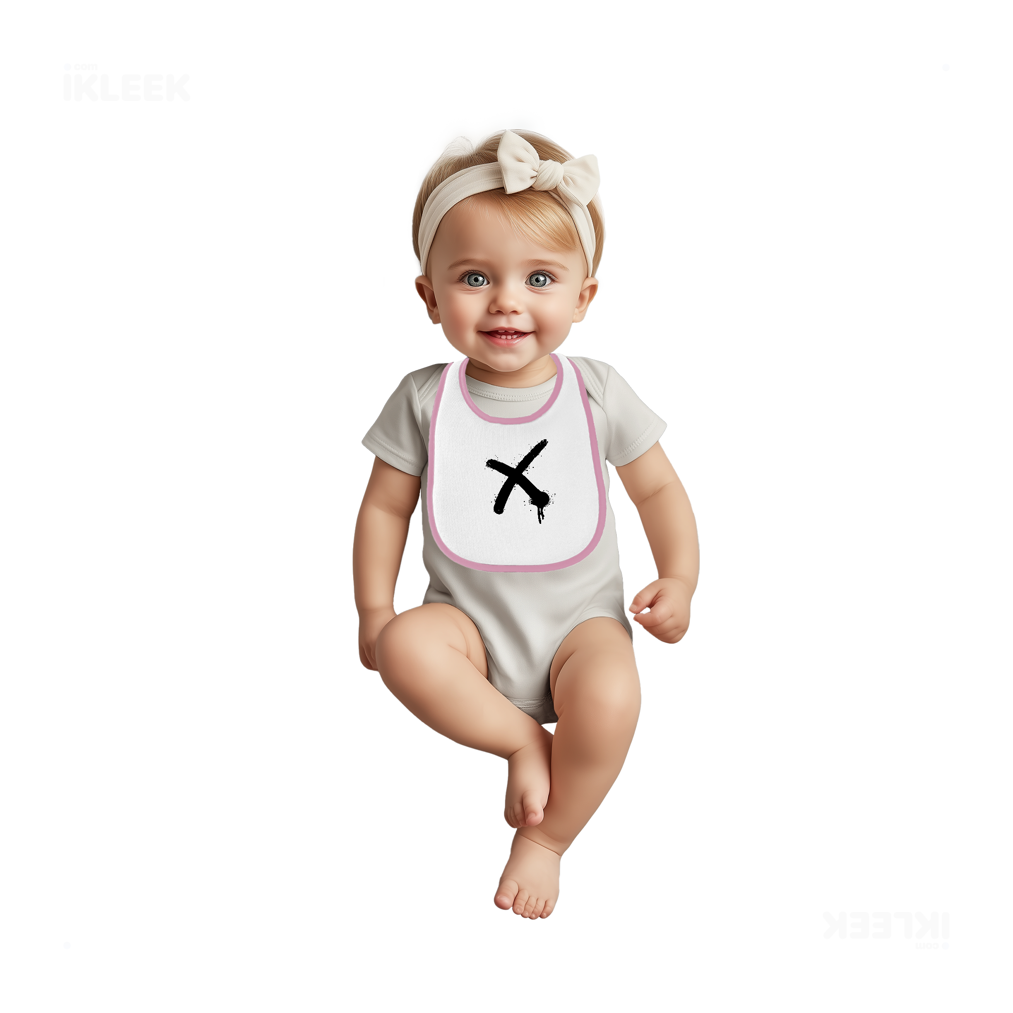 CrossMark Baby Bibs 02 White Pink