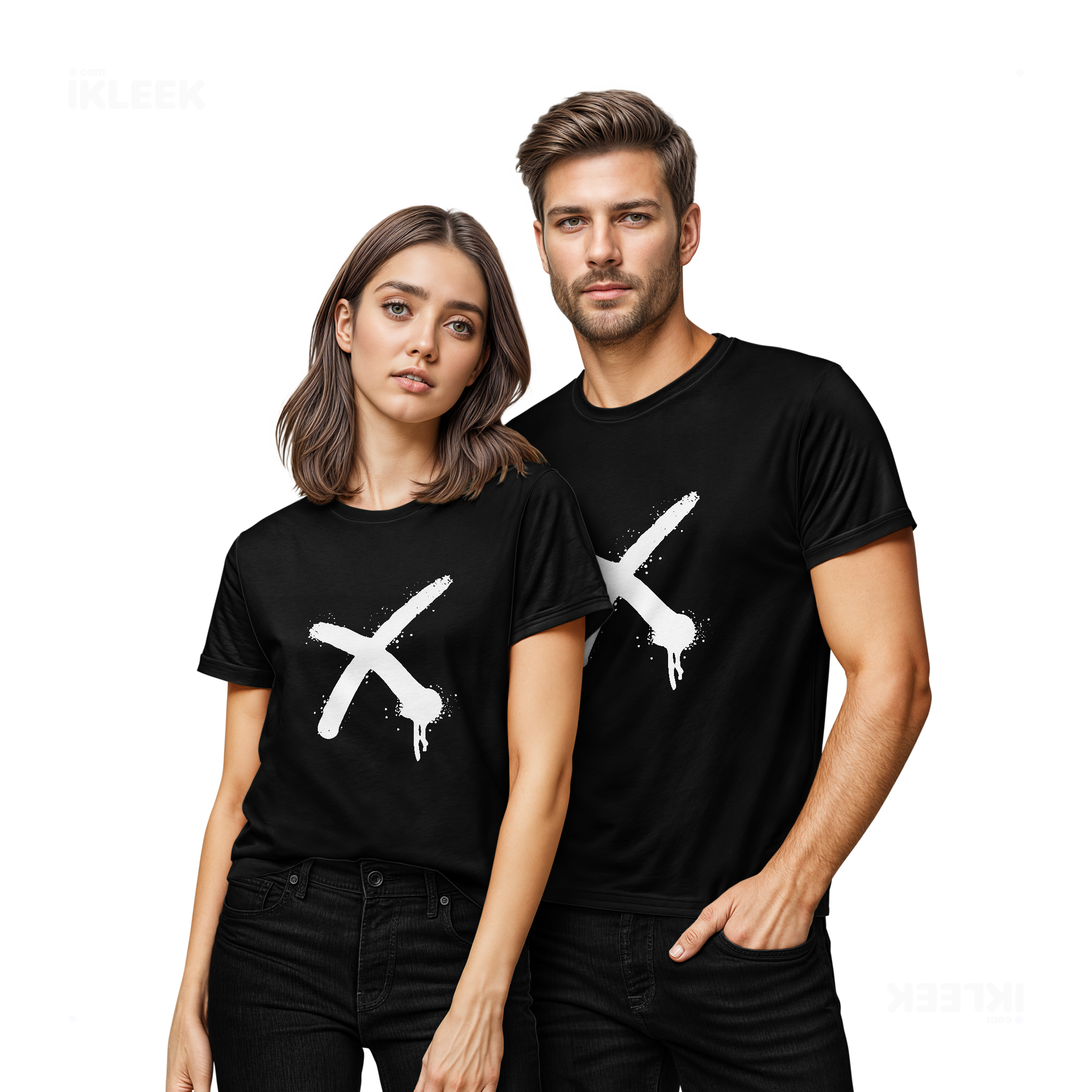 CrossMark Couple T Shirt 02 Black