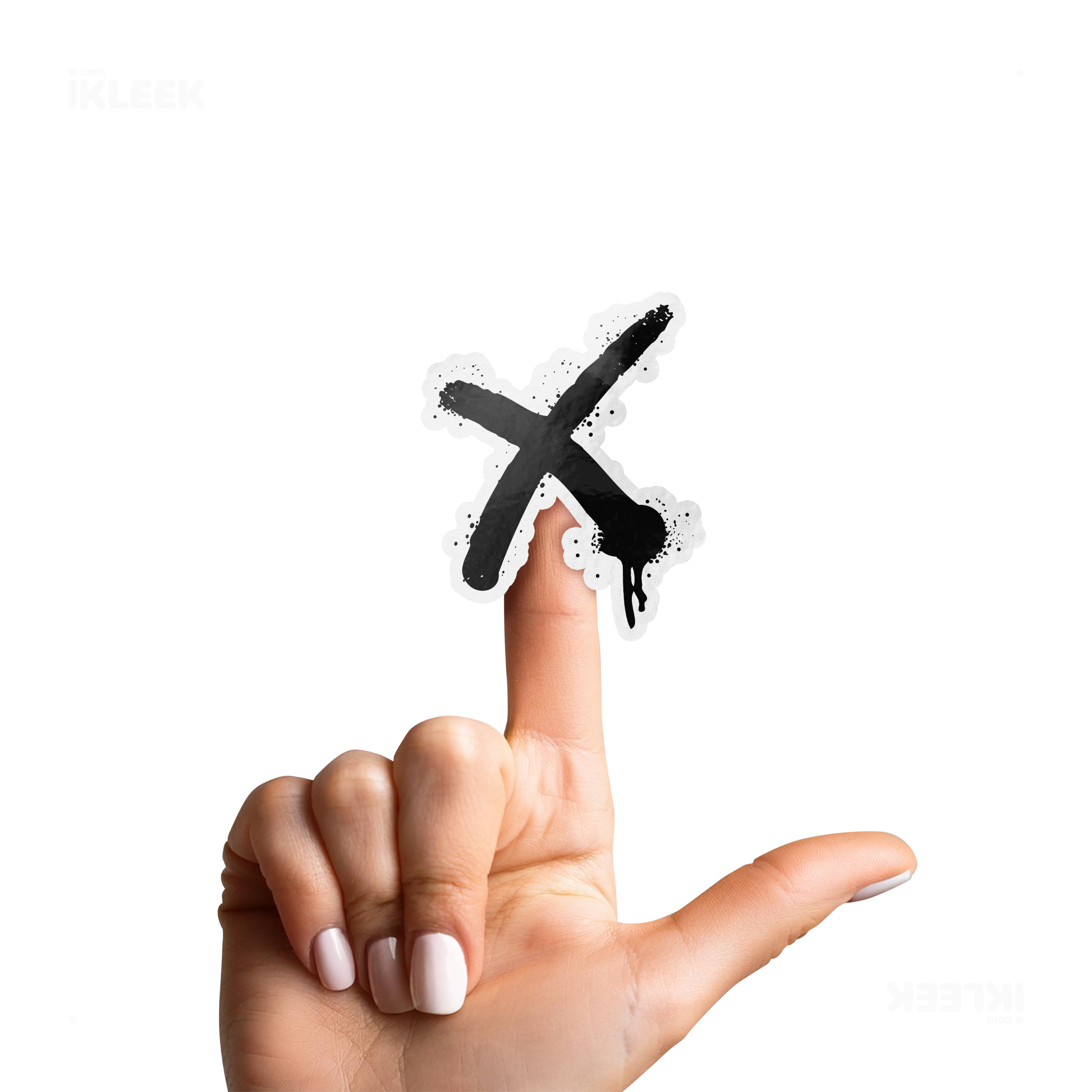 CrossMark Die Cut Outdoor Sticker 02 White