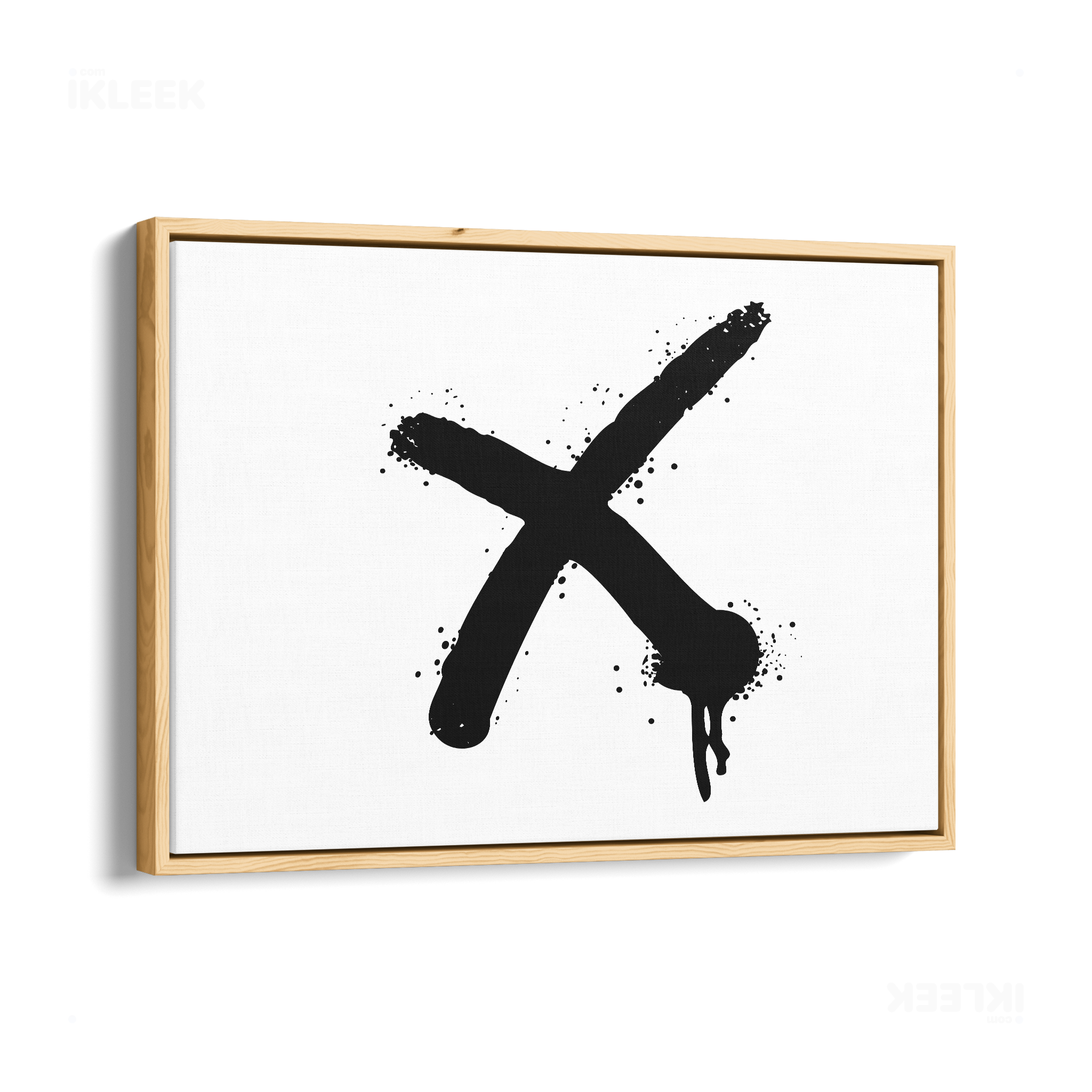 CrossMark Framed Canvas 03 Natural Wood