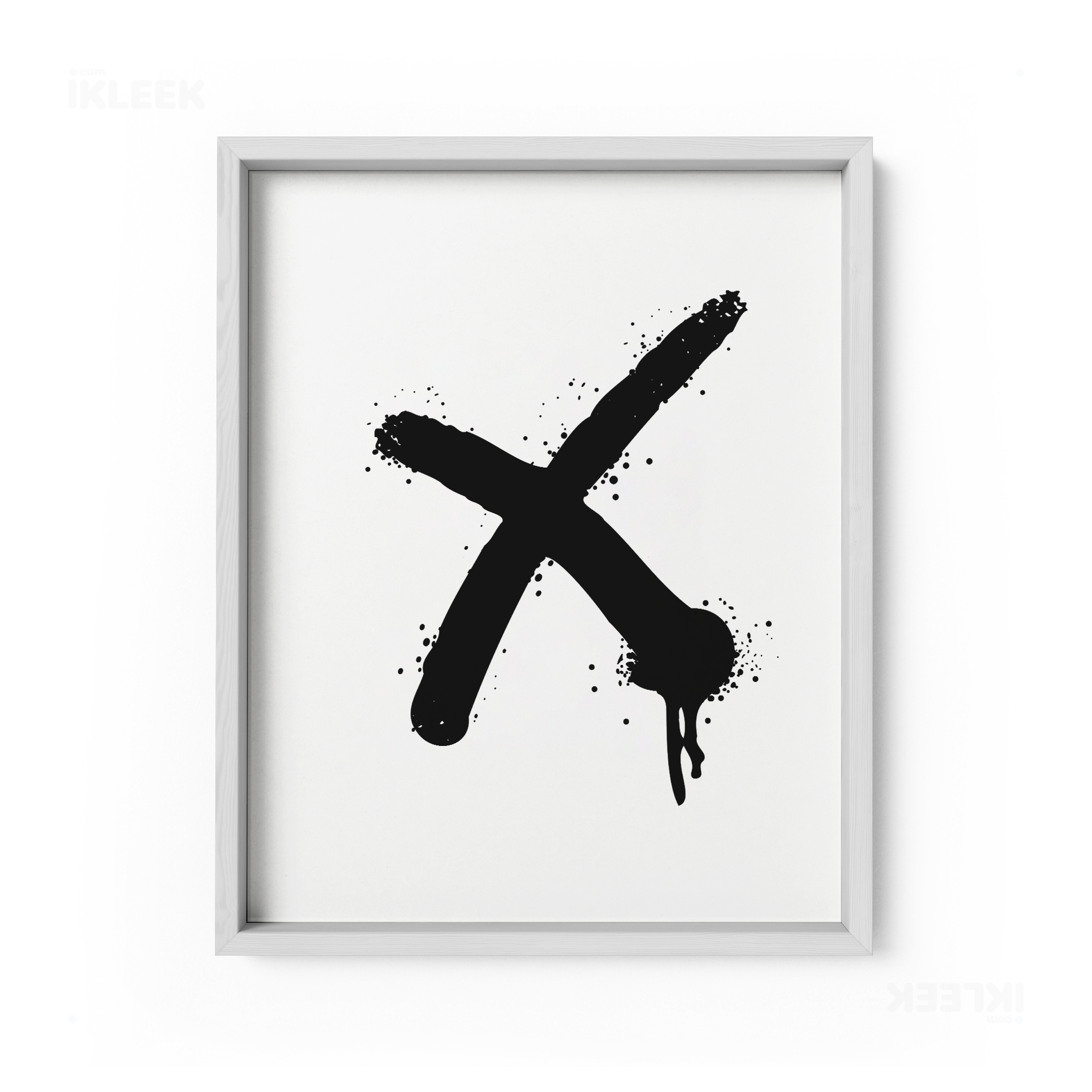 CrossMark Framed Poster 01 White Wood