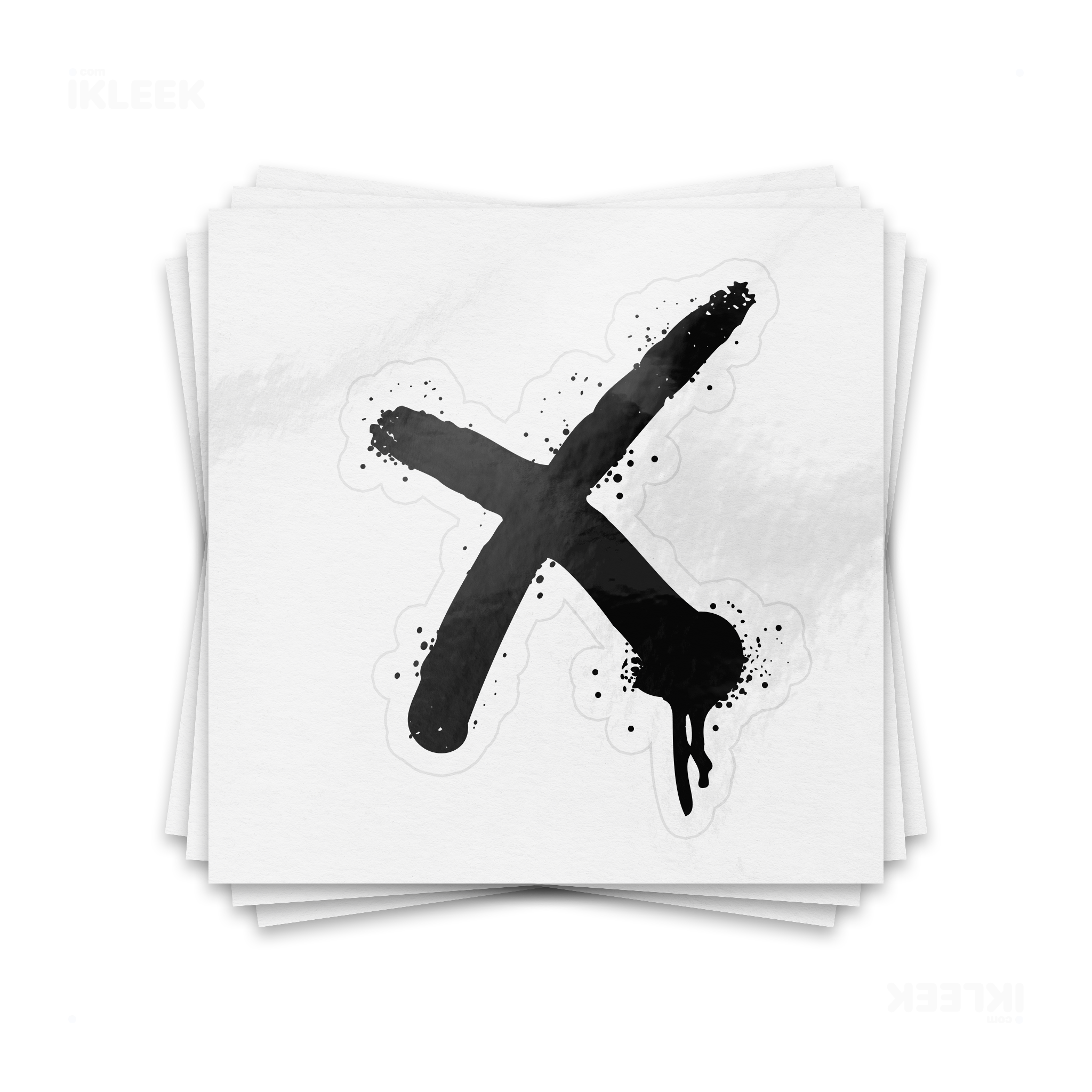 CrossMark Kiss Cut Sticker 01 White