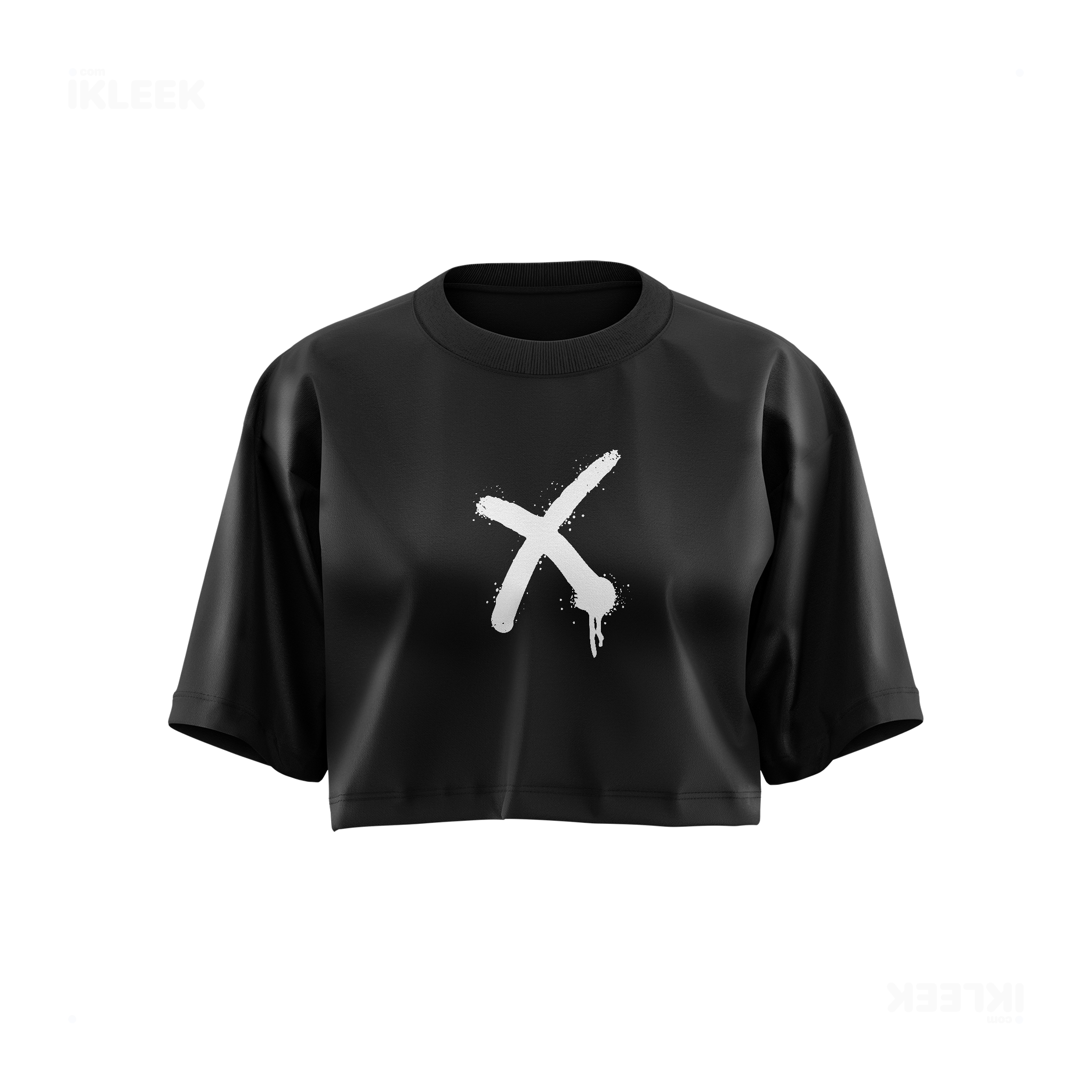 CrossMark Over Sized Crop Top 01 Black