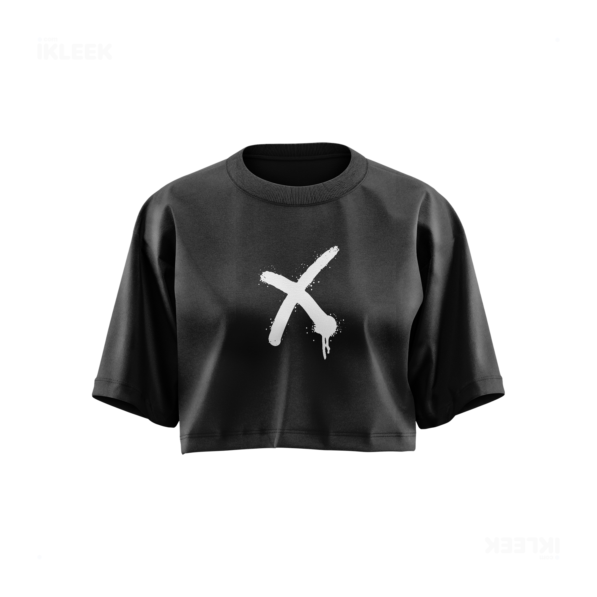 CrossMark Over Sized Crop Top 01 Faded Black