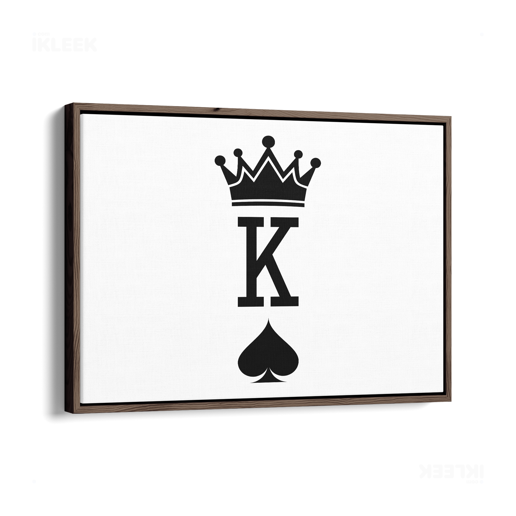 KingOfSpades Framed Canvas 03 Dark Wood