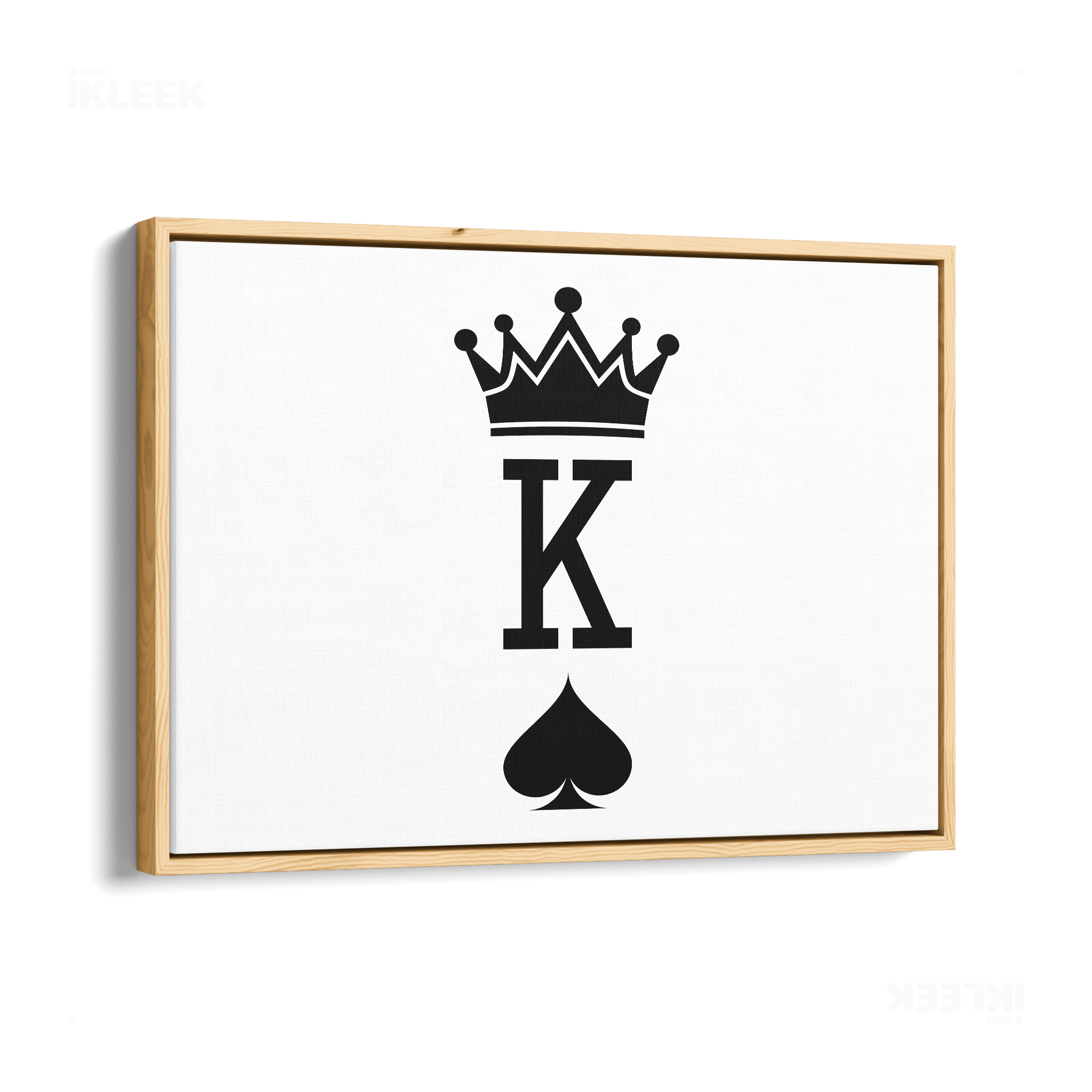 KingOfSpades Framed Canvas 03 Natural Wood