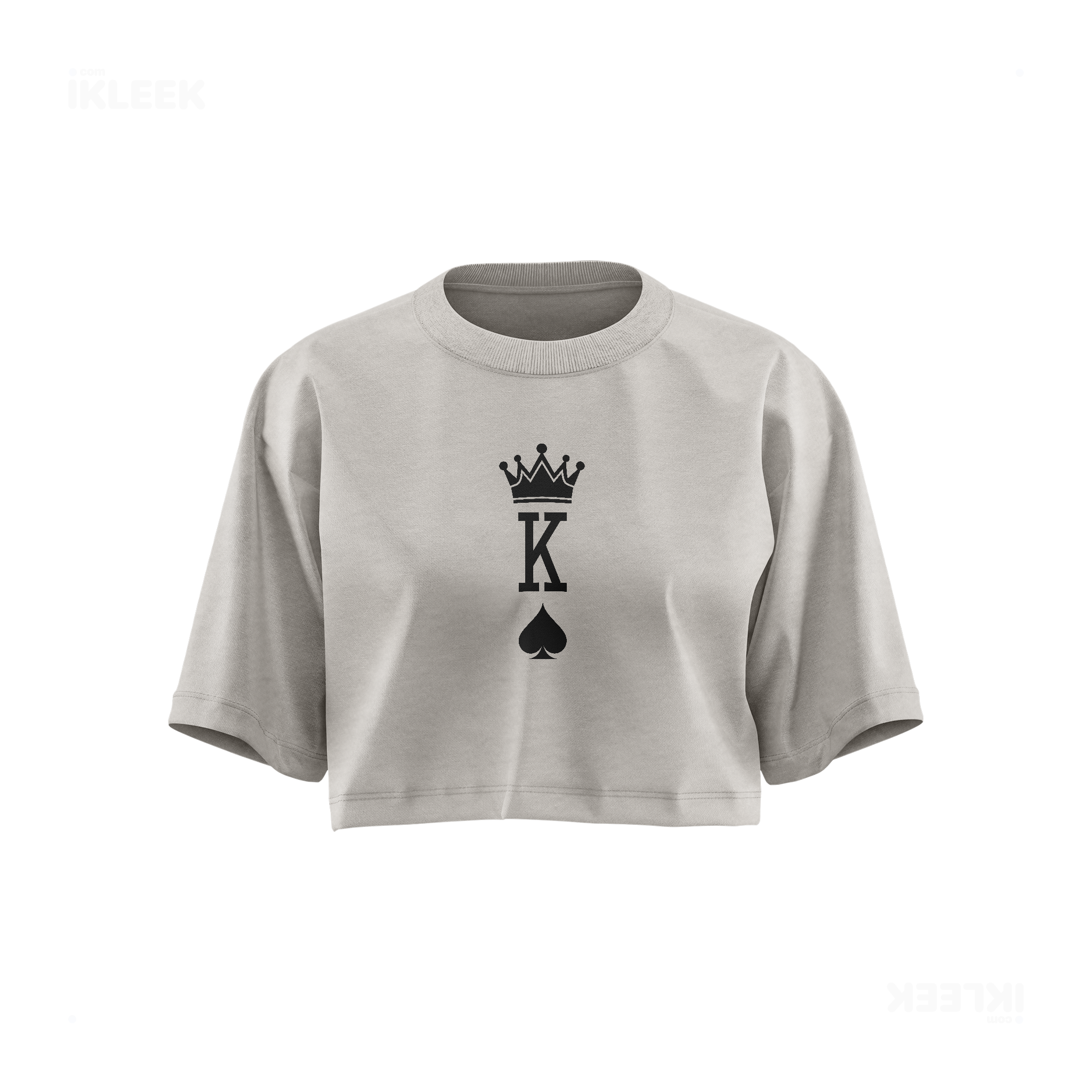 KingOfSpades Over Sized Crop Top 01 Faded Bone