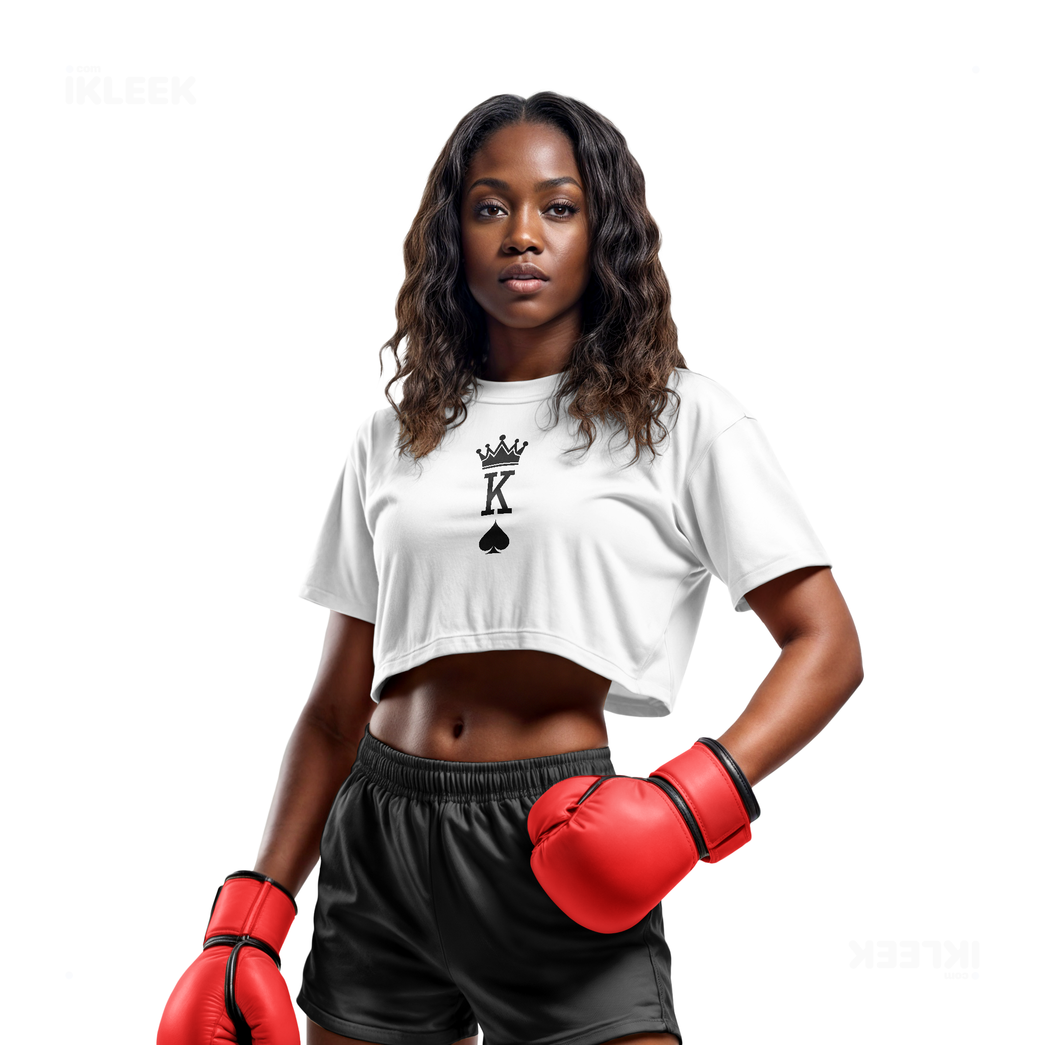 KingOfSpades Over Sized Crop Top 02 White
