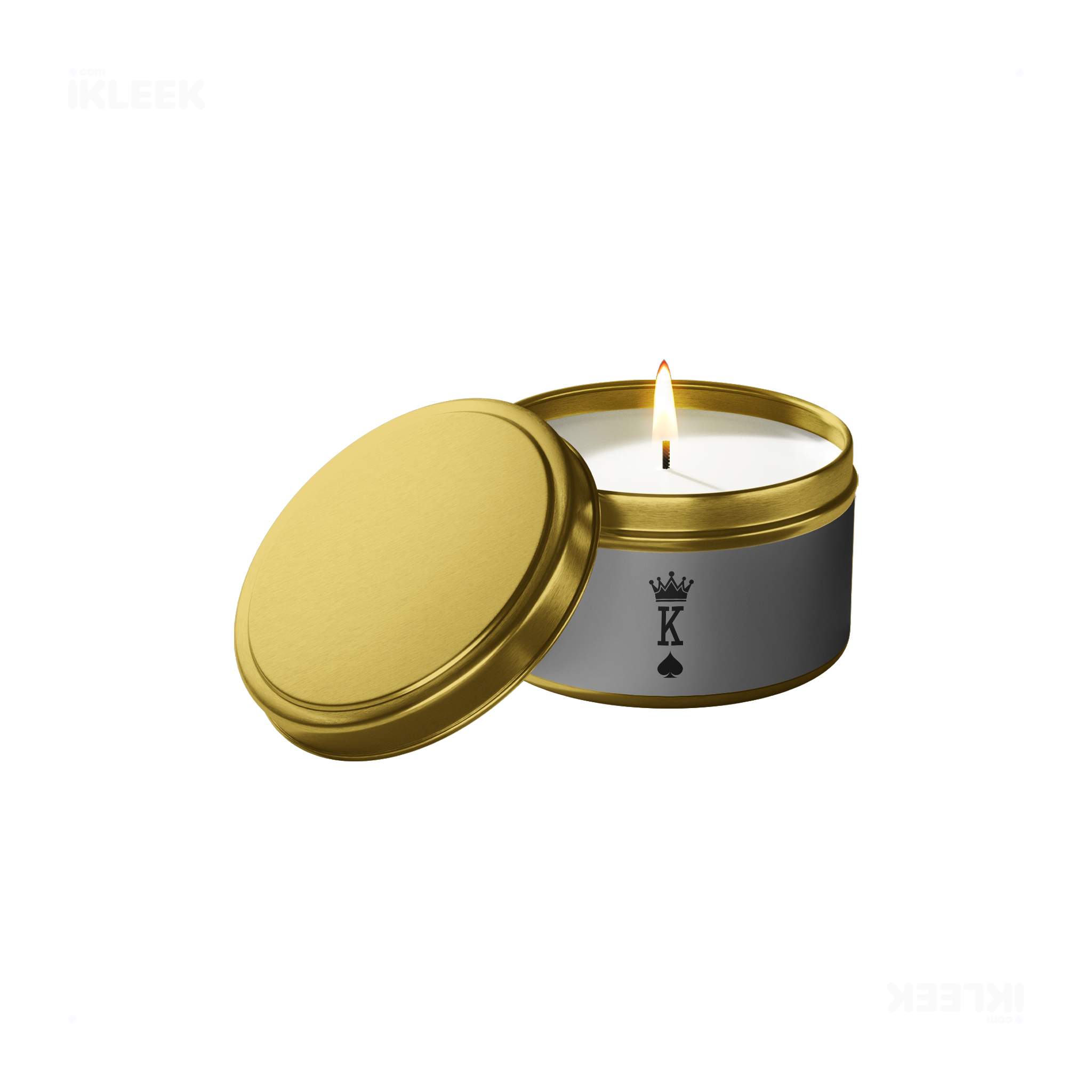 KingOfSpades Tin Candle 01 Gold
