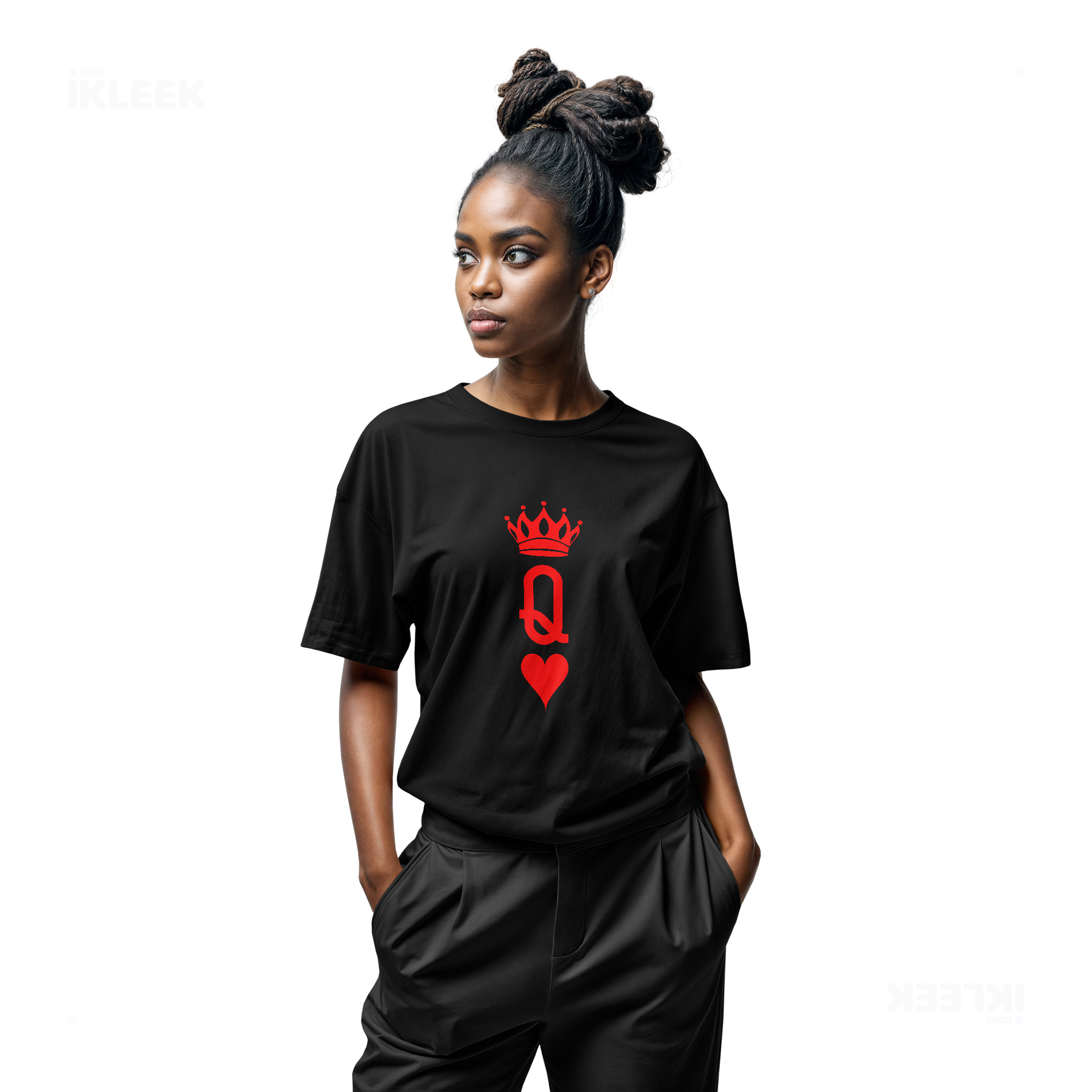 QueenOfHearts Adult T Shirt 04 Black
