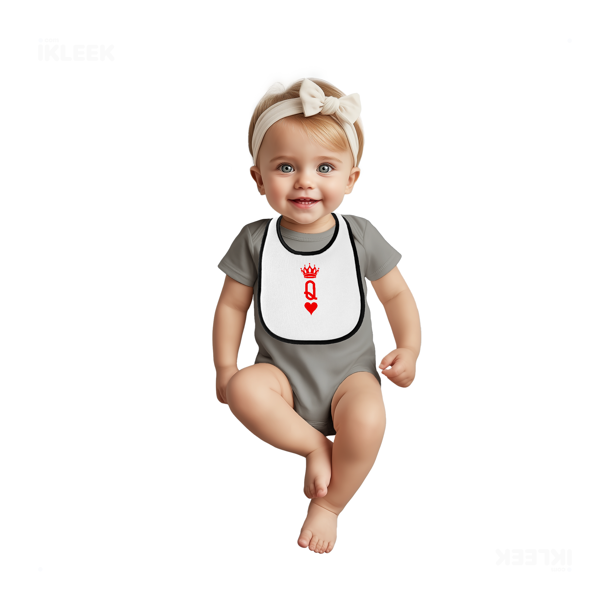 QueenOfHearts Baby Bibs 02 White Black