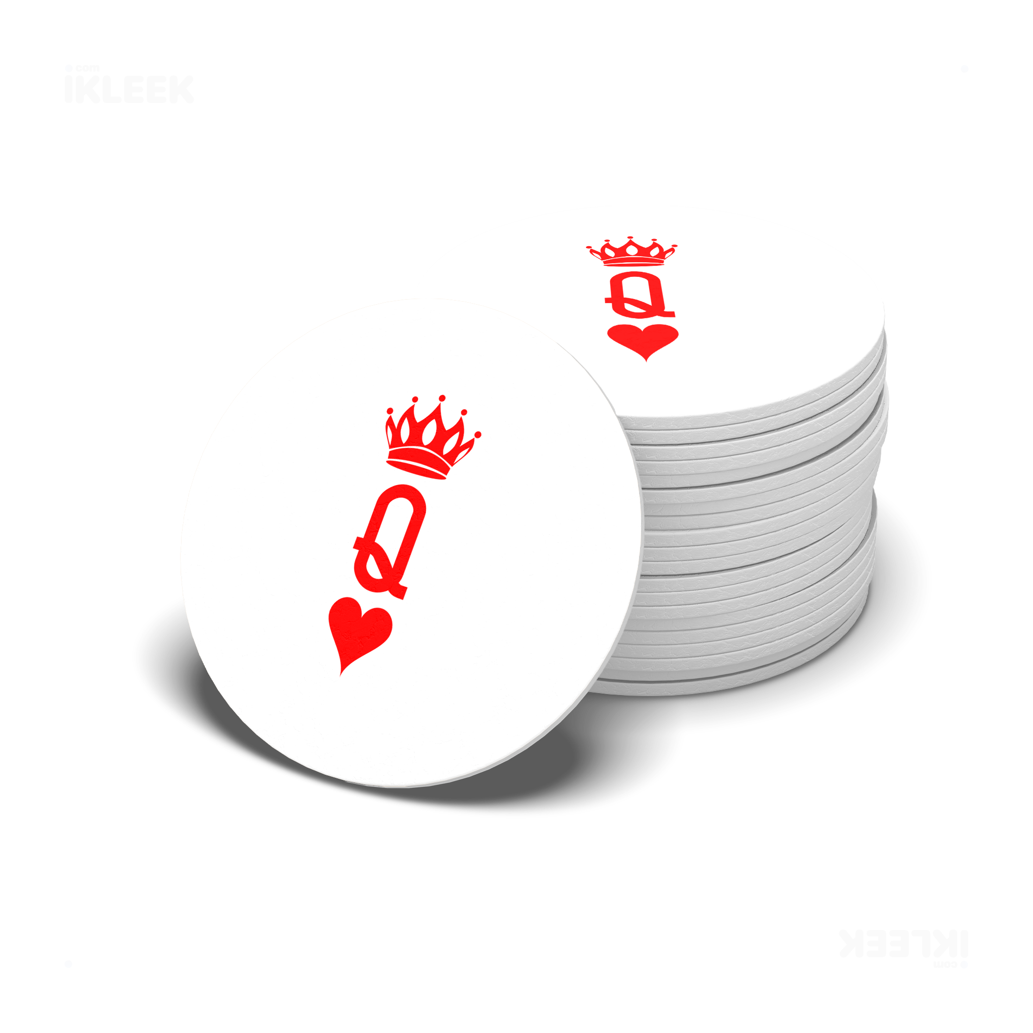 QueenOfHearts Ceramic Coaster 06 Round