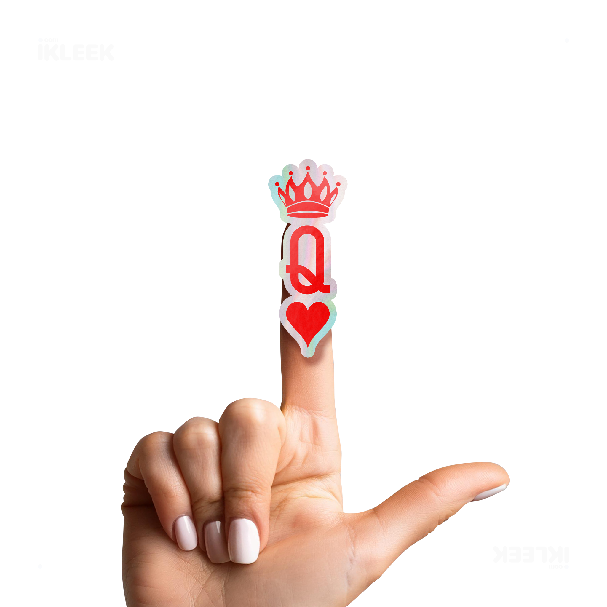 QueenOfHearts Die Cut Holographic Sticker 02