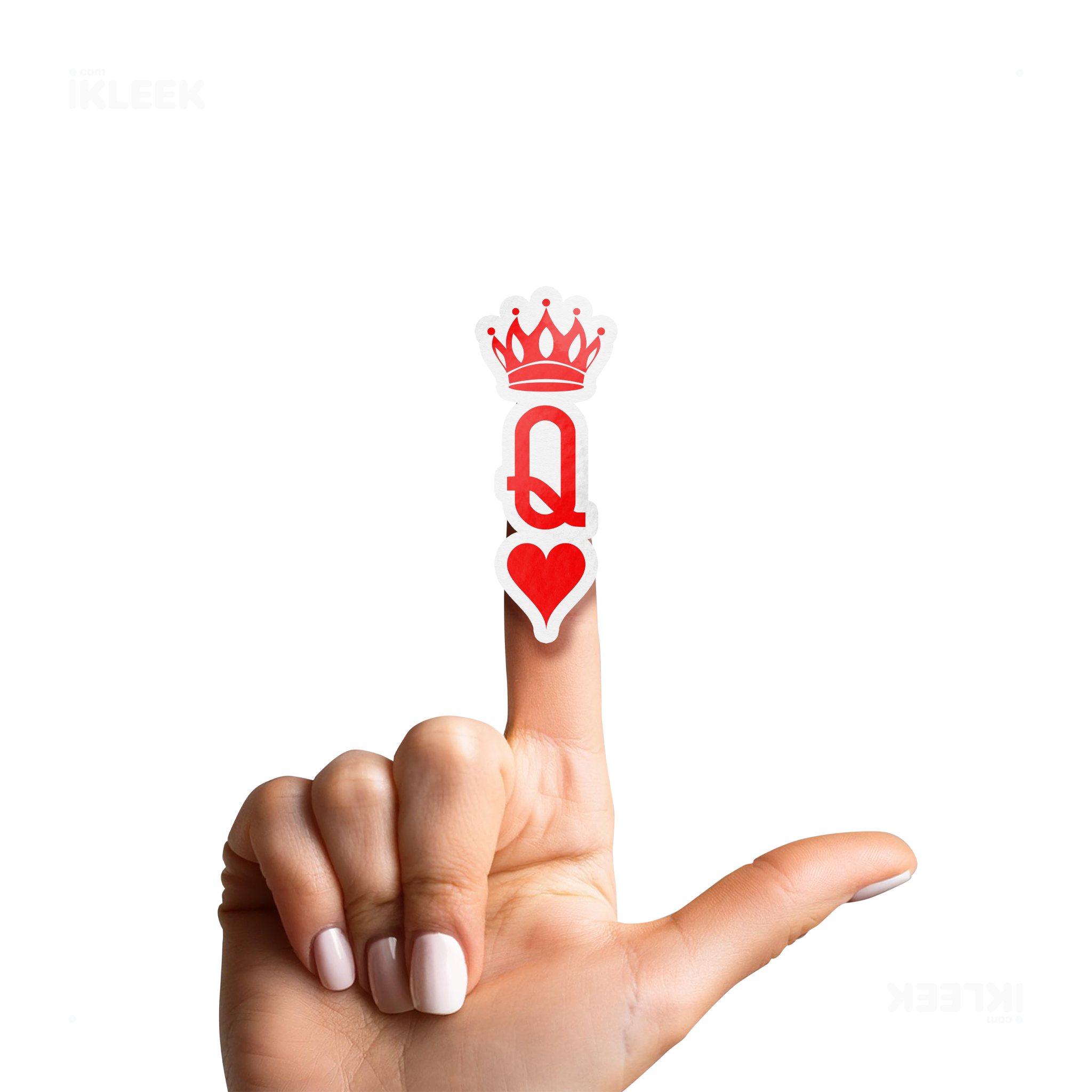 QueenOfHearts Die Cut Outdoor Sticker 02 White