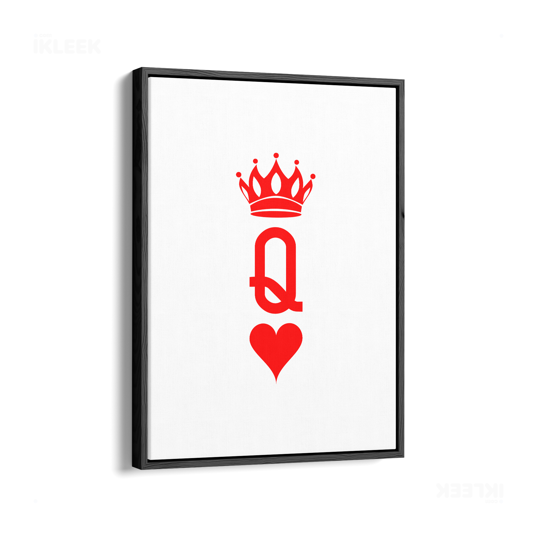 QueenOfHearts Framed Canvas 01 Black Wood