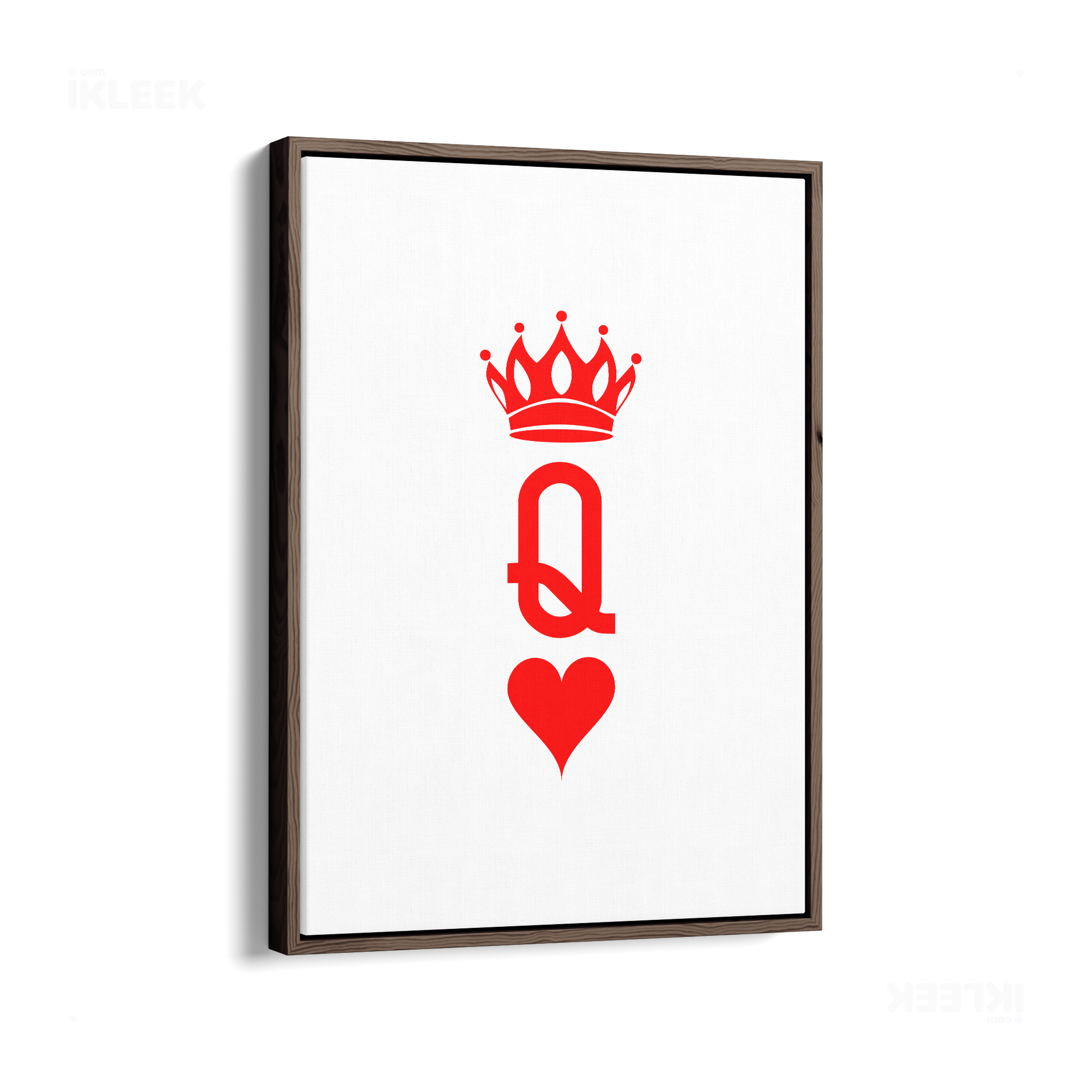 QueenOfHearts Framed Canvas 01 Dark Wood