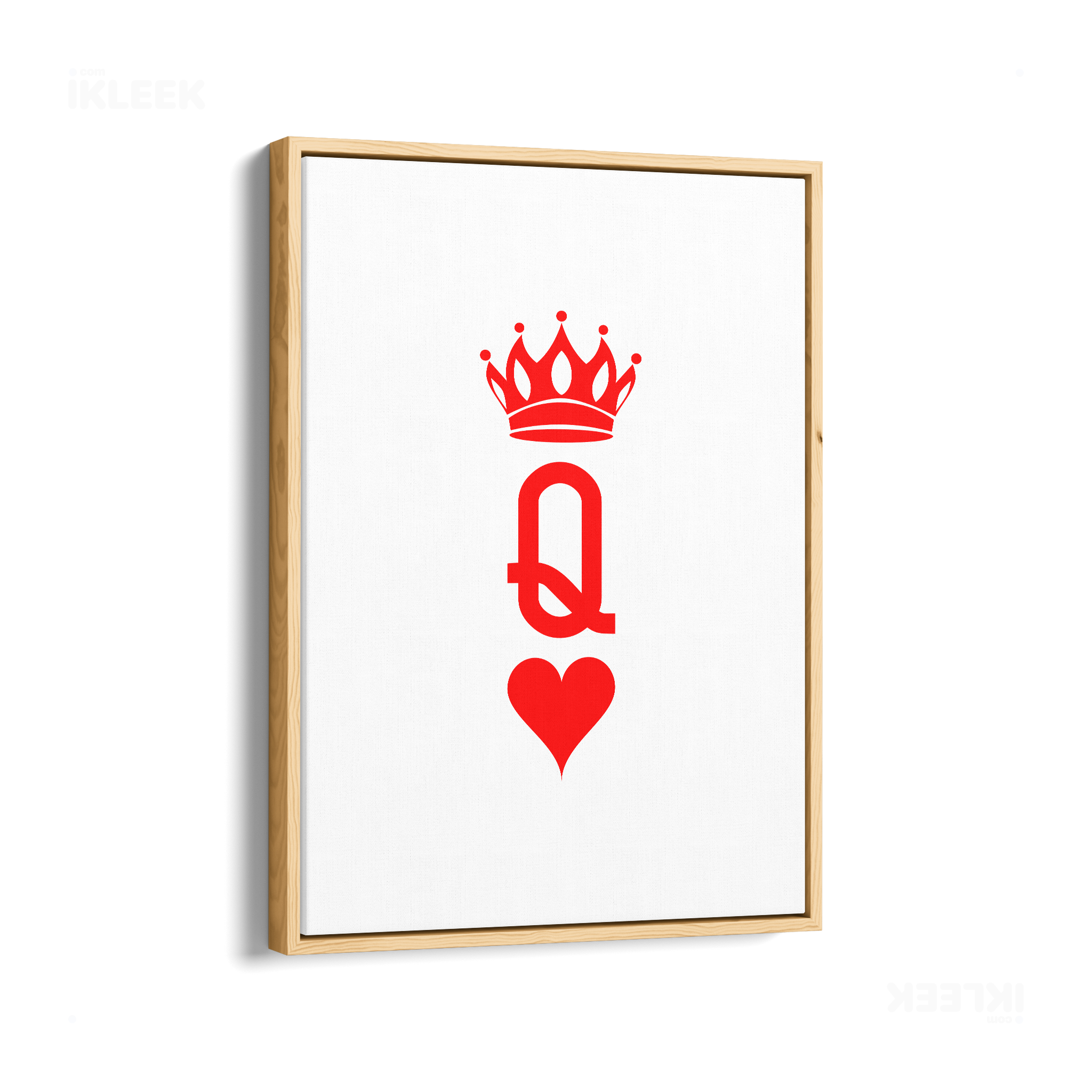 QueenOfHearts Framed Canvas 01 Natural Wood
