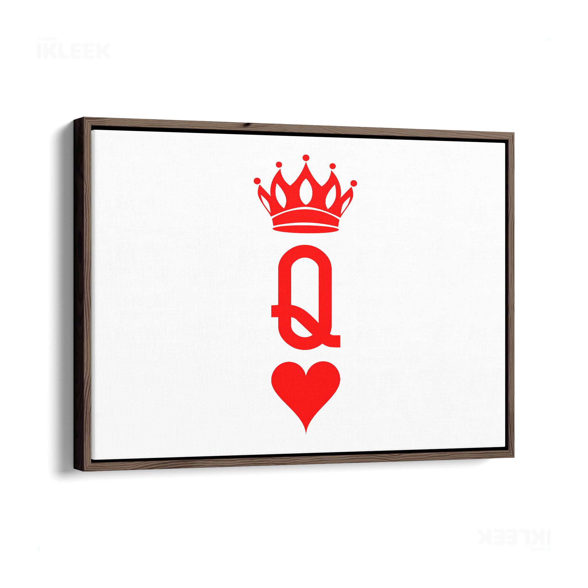QueenOfHearts Framed Canvas 03 Dark Wood