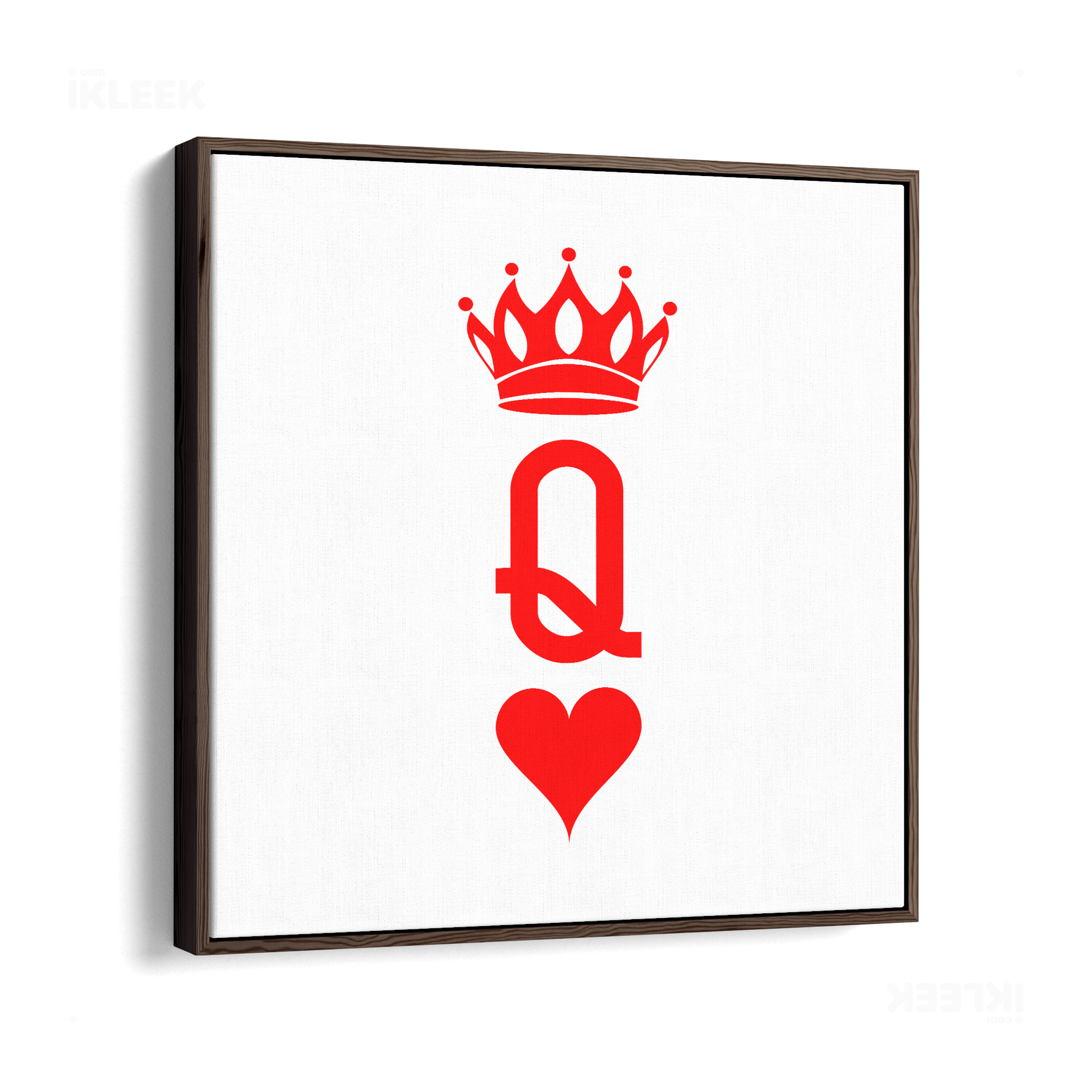 QueenOfHearts Framed Canvas 04 Dark Wood