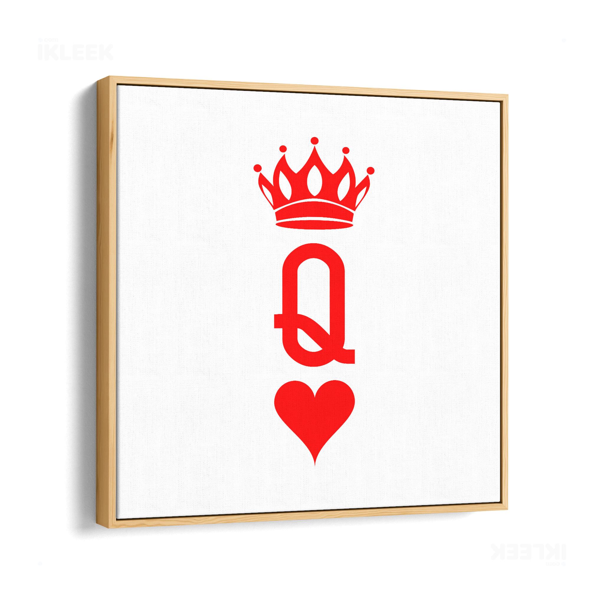 QueenOfHearts Framed Canvas 04 Natural Wood