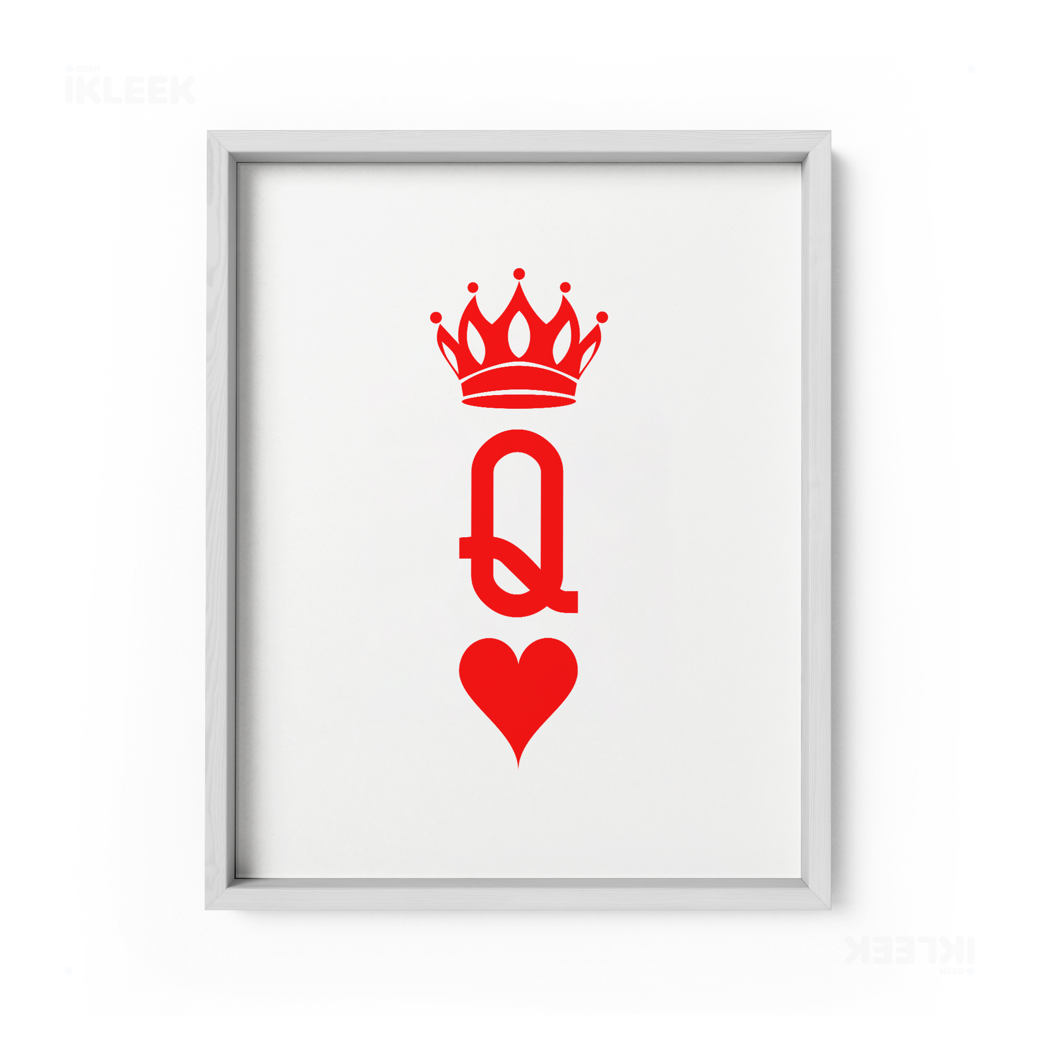 QueenOfHearts Framed Poster 01 White Wood
