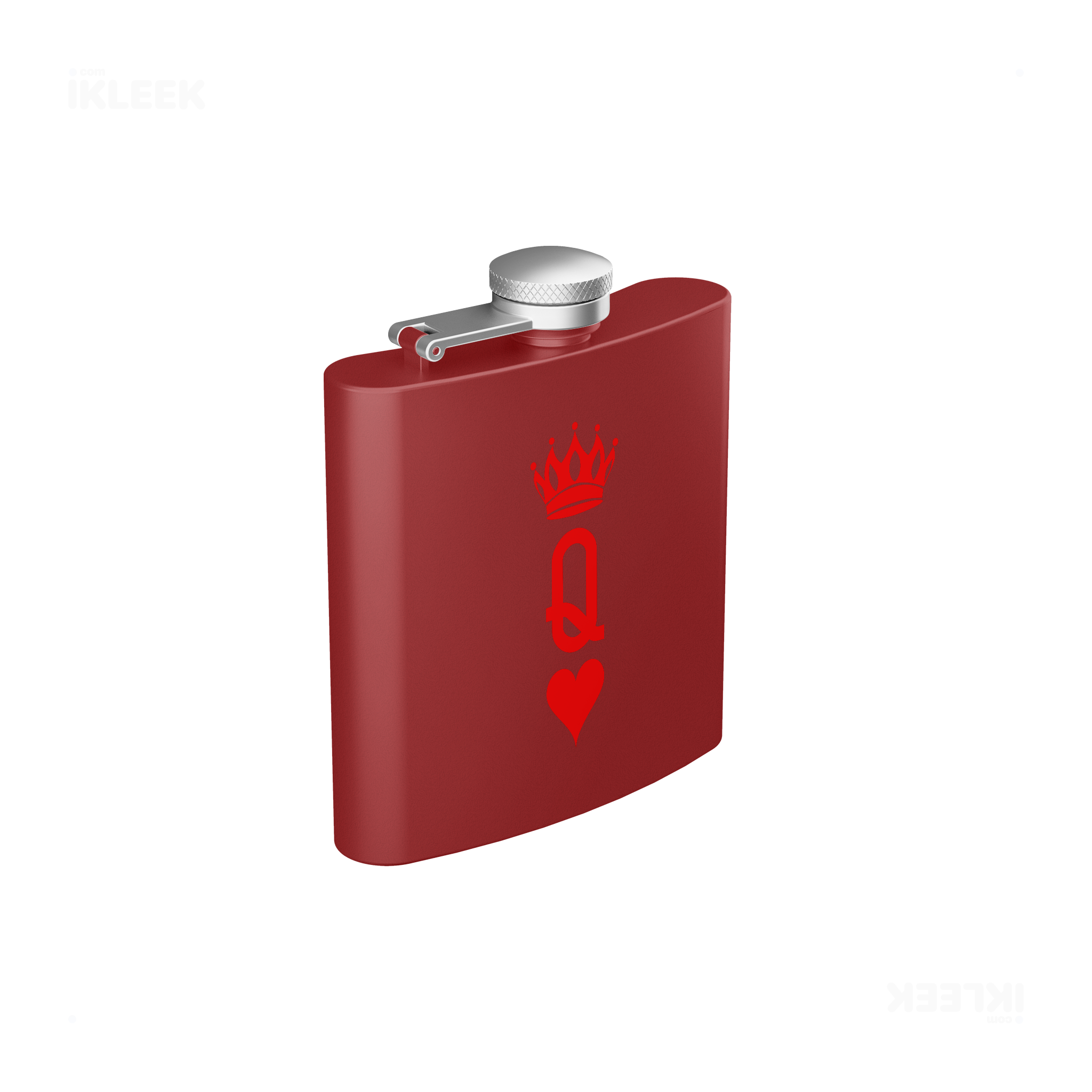 QueenOfHearts Hip Flasks 03 Red