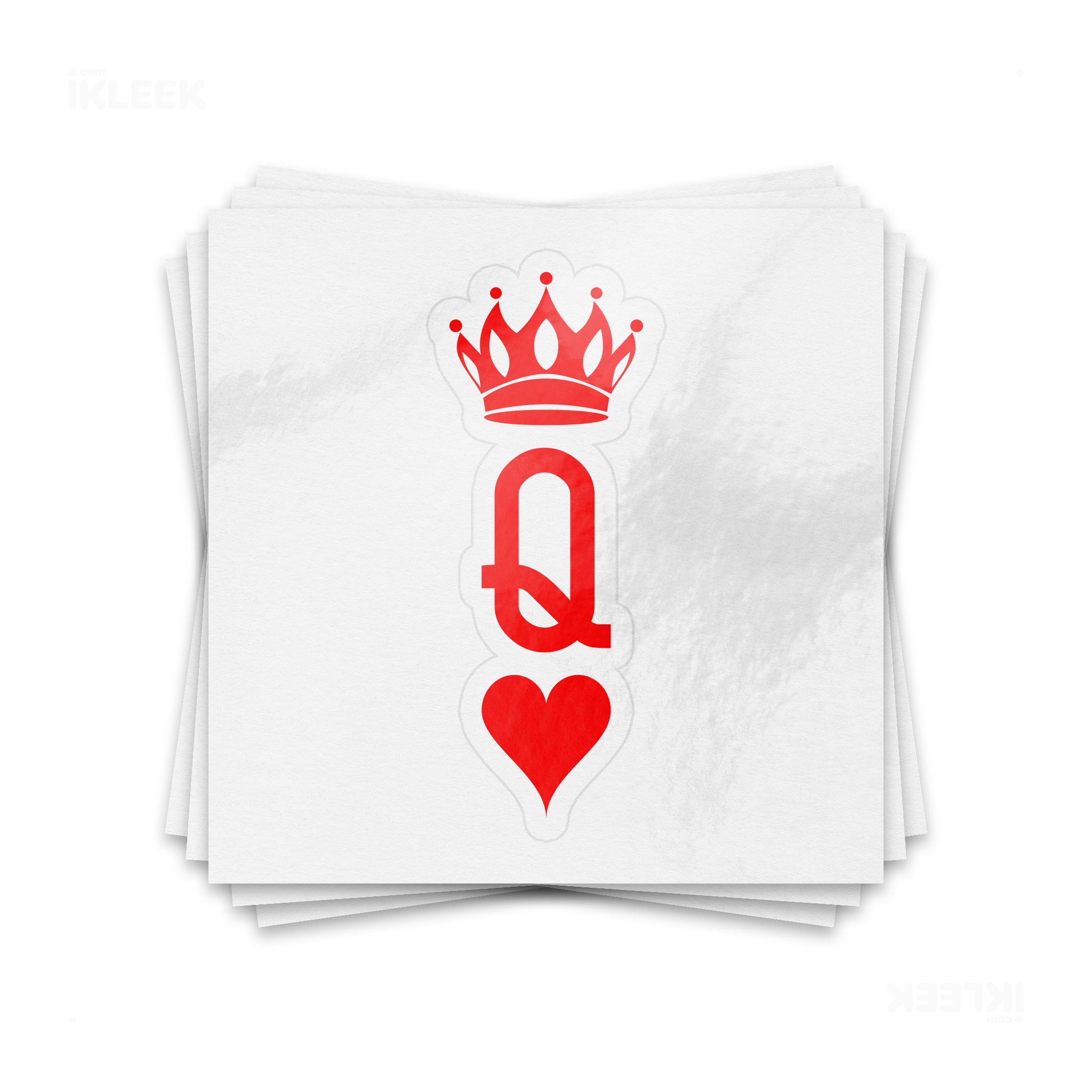 QueenOfHearts Kiss Cut Sticker 01 White