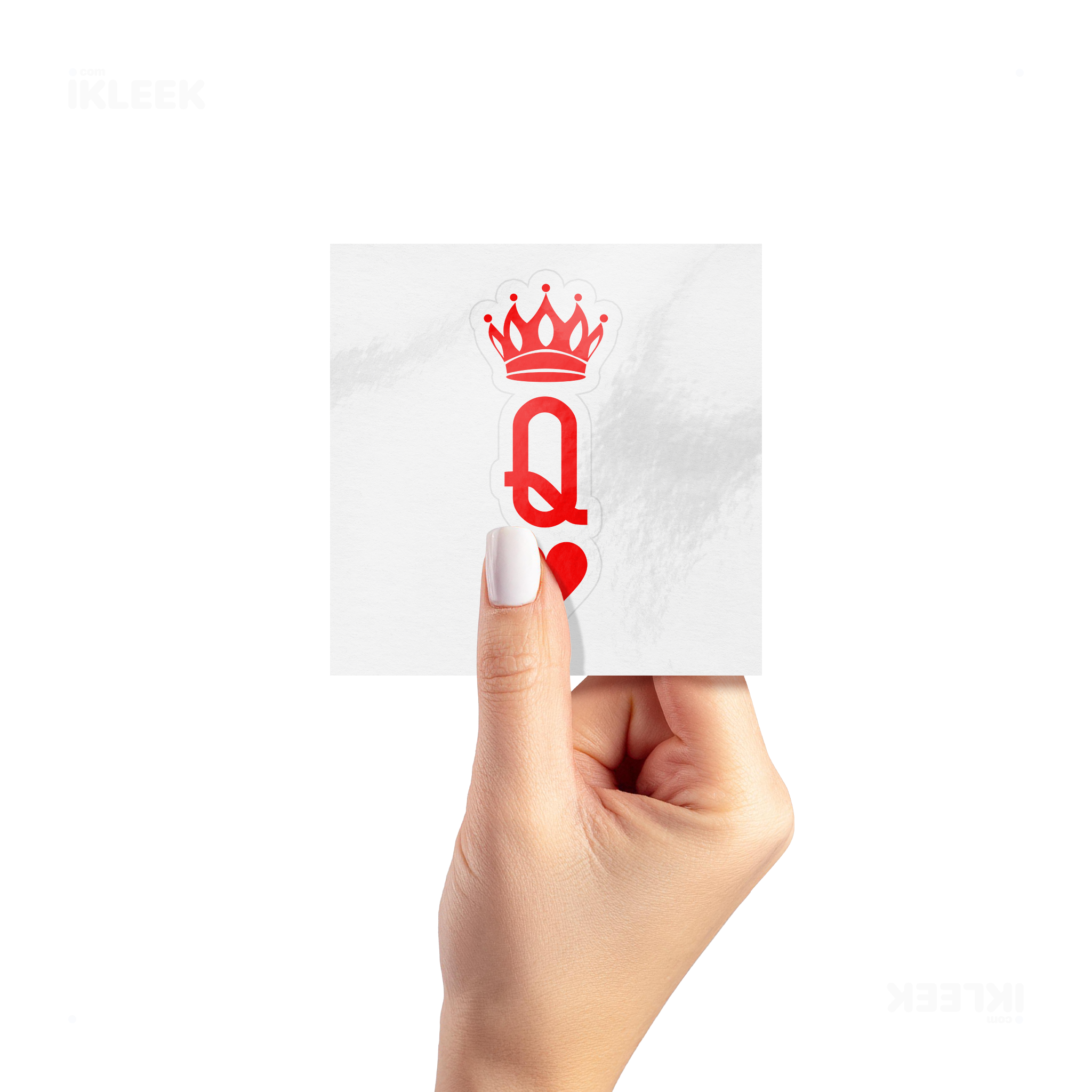 QueenOfHearts Kiss Cut Sticker 02 White