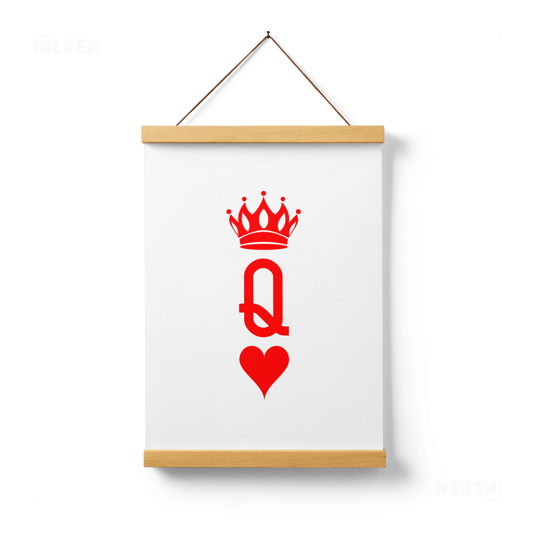 QueenOfHearts Magnetic Hanger Poster 01 Natural Wood