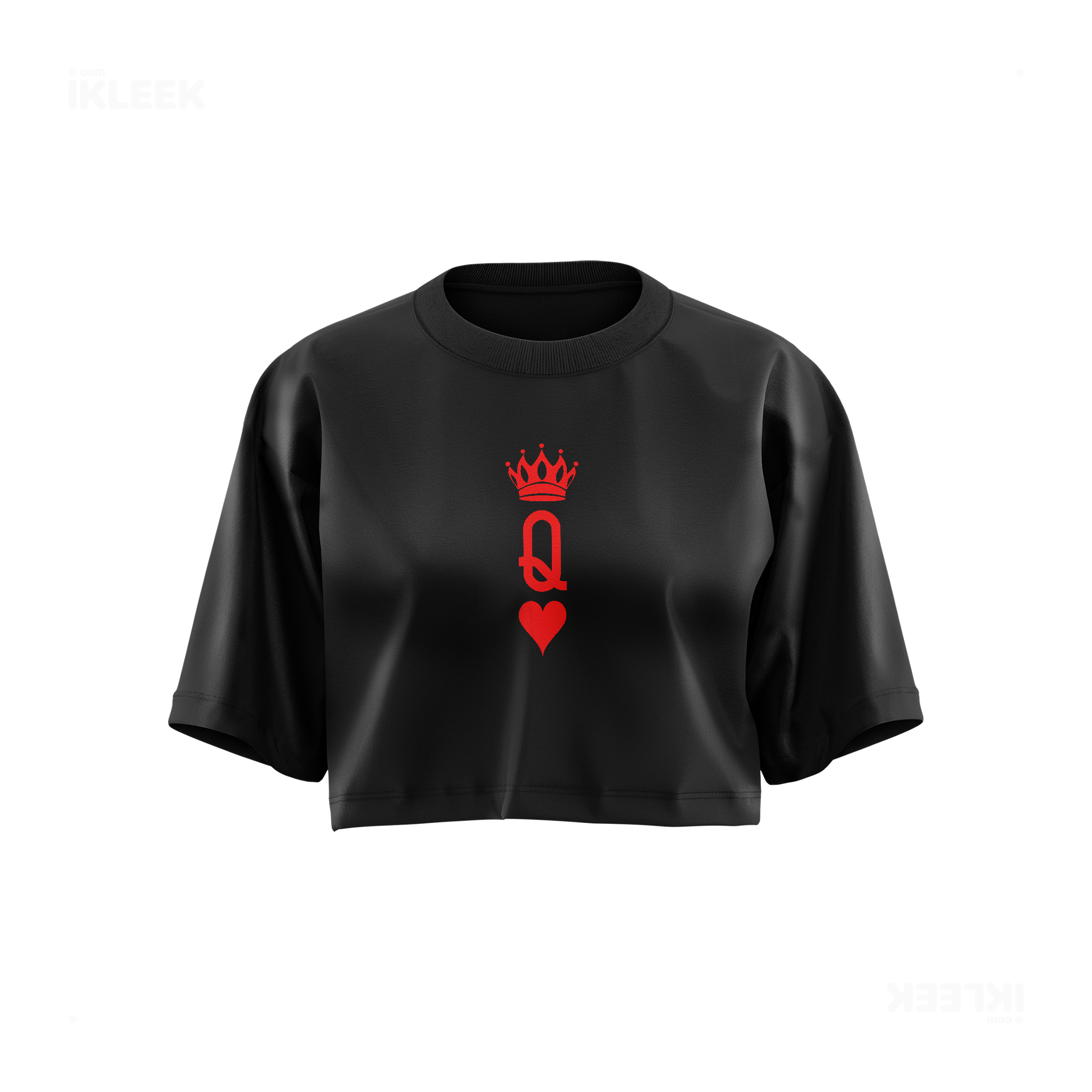QueenOfHearts Over Sized Crop Top 01 Black