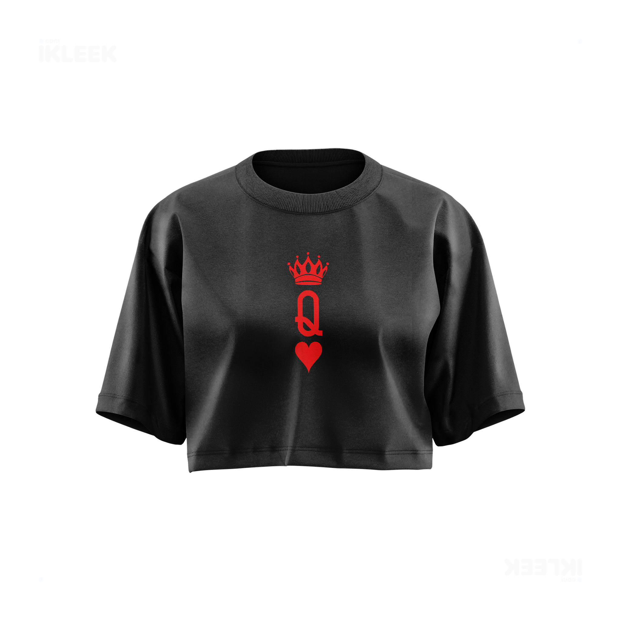 QueenOfHearts Over Sized Crop Top 01 Faded Black