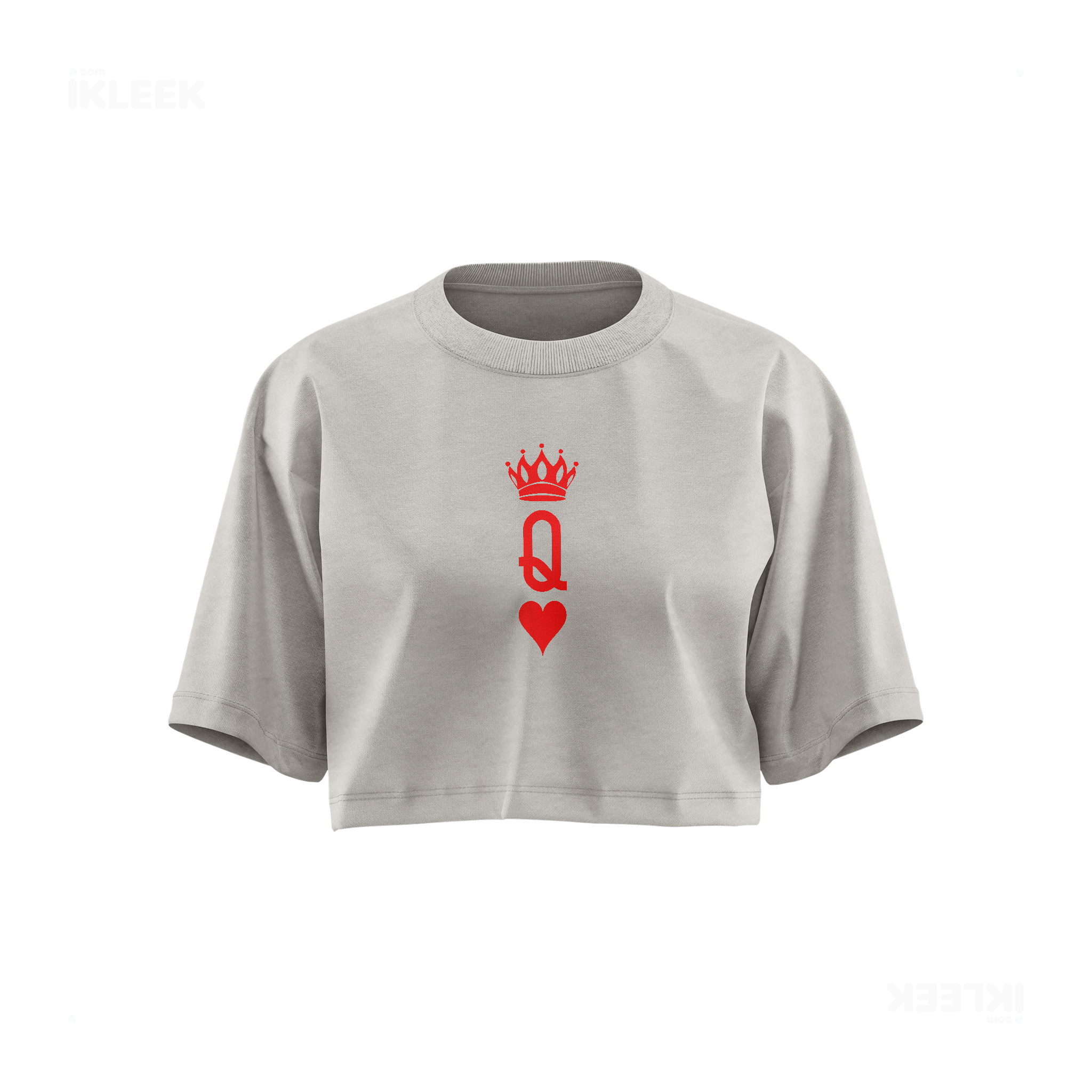QueenOfHearts Over Sized Crop Top 01 Faded Bone