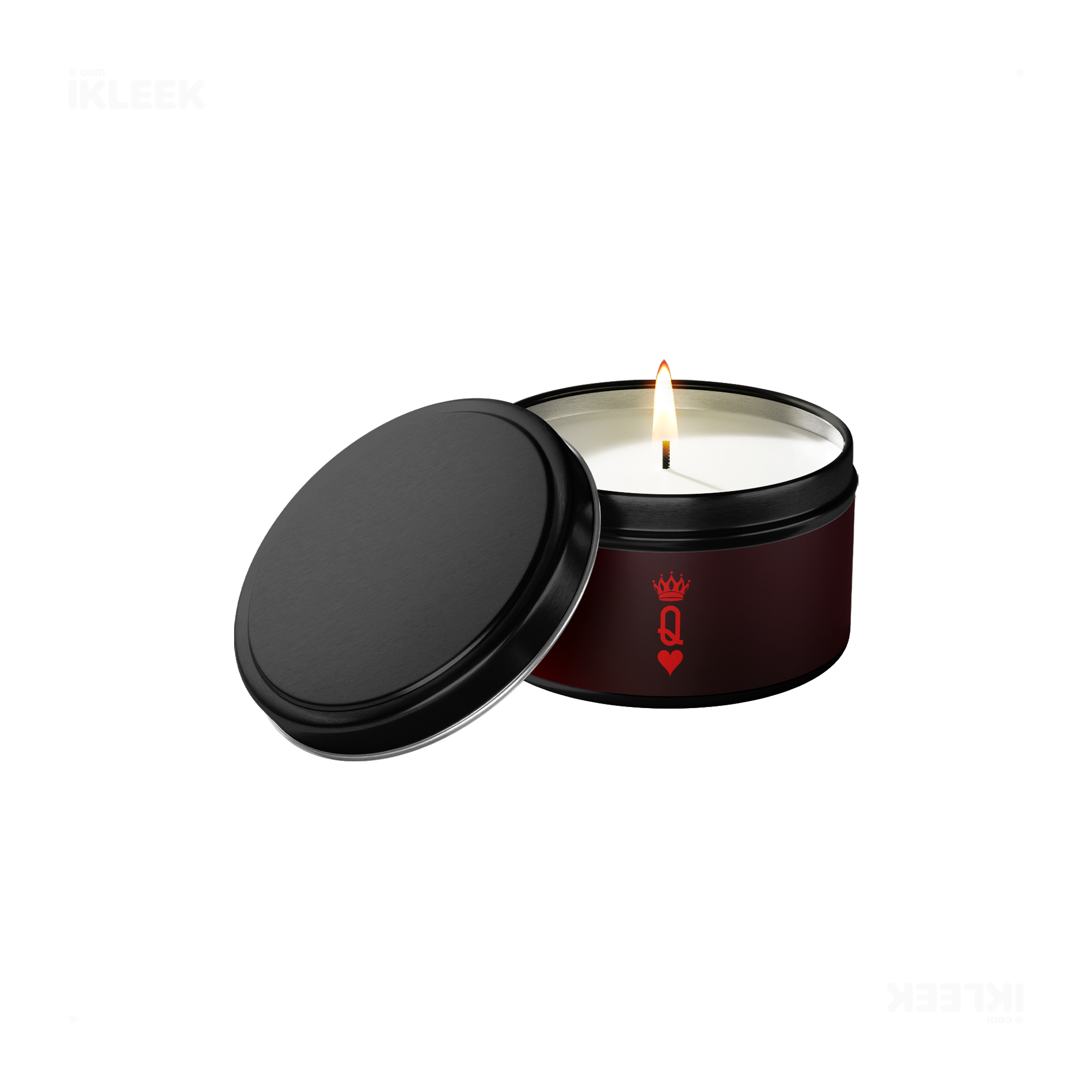 QueenOfHearts Tin Candle 01 Black