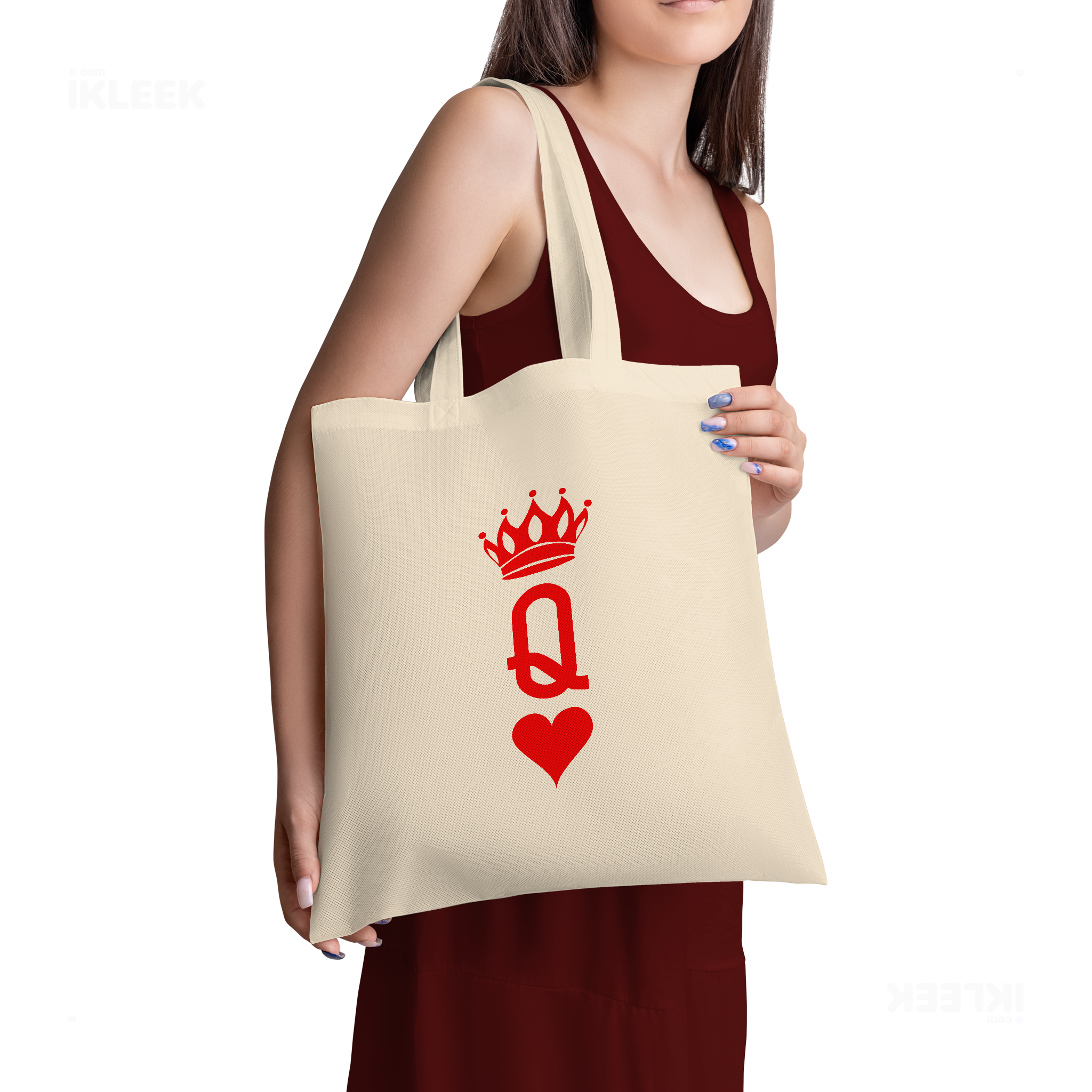 QueenOfHearts Tote Bags 02 Natural
