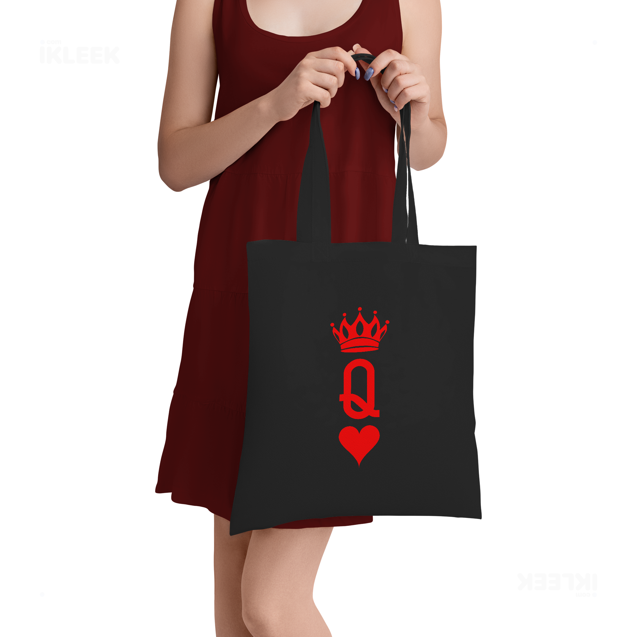 QueenOfHearts Tote Bags 05 Black