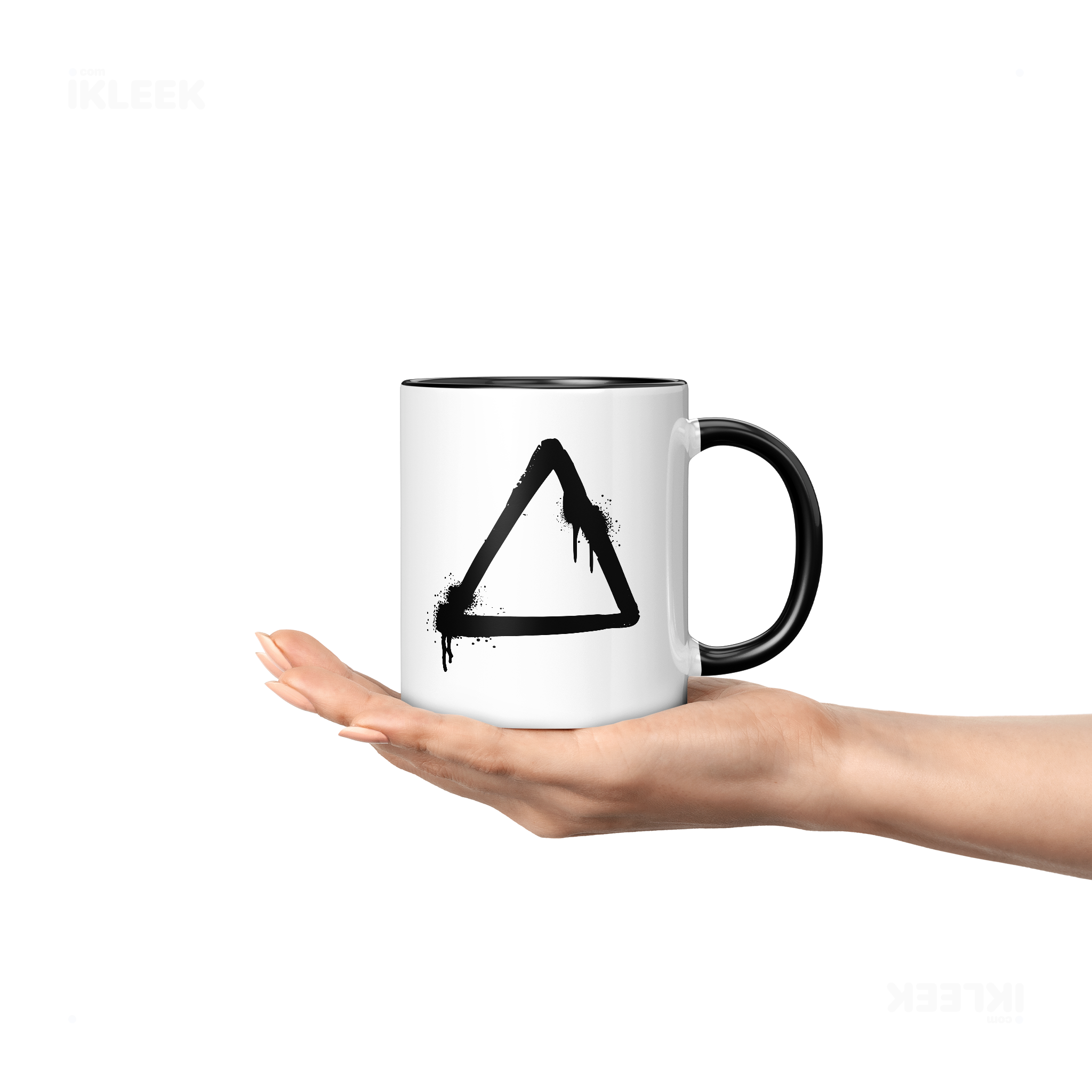 RisingTriangle Ceramic Mug 04 White Black