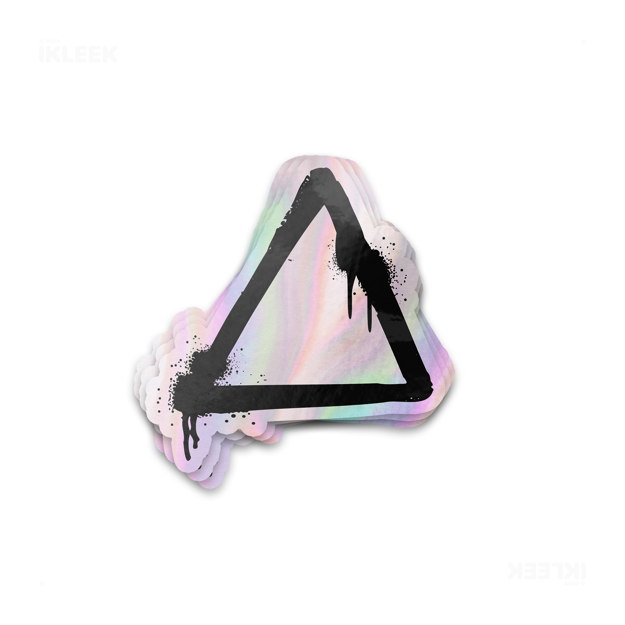 RisingTriangle Die Cut Holographic Sticker 01