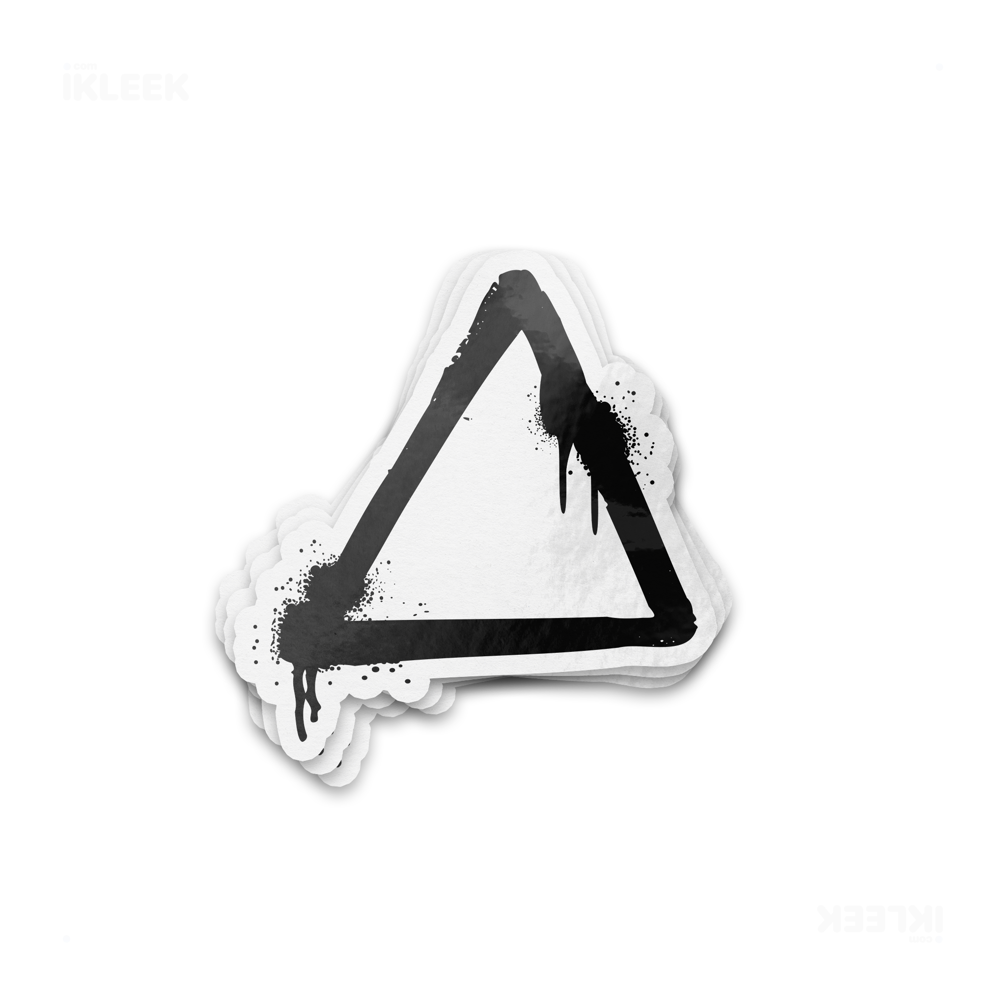 RisingTriangle Die Cut Outdoor Sticker 01 White