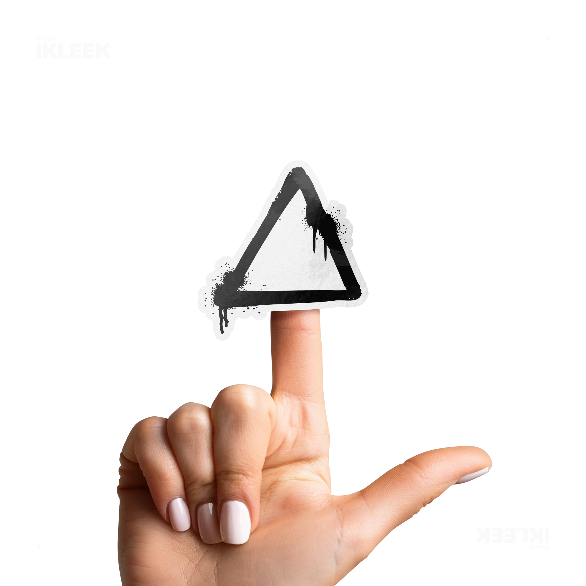 RisingTriangle Die Cut Outdoor Sticker 02 White
