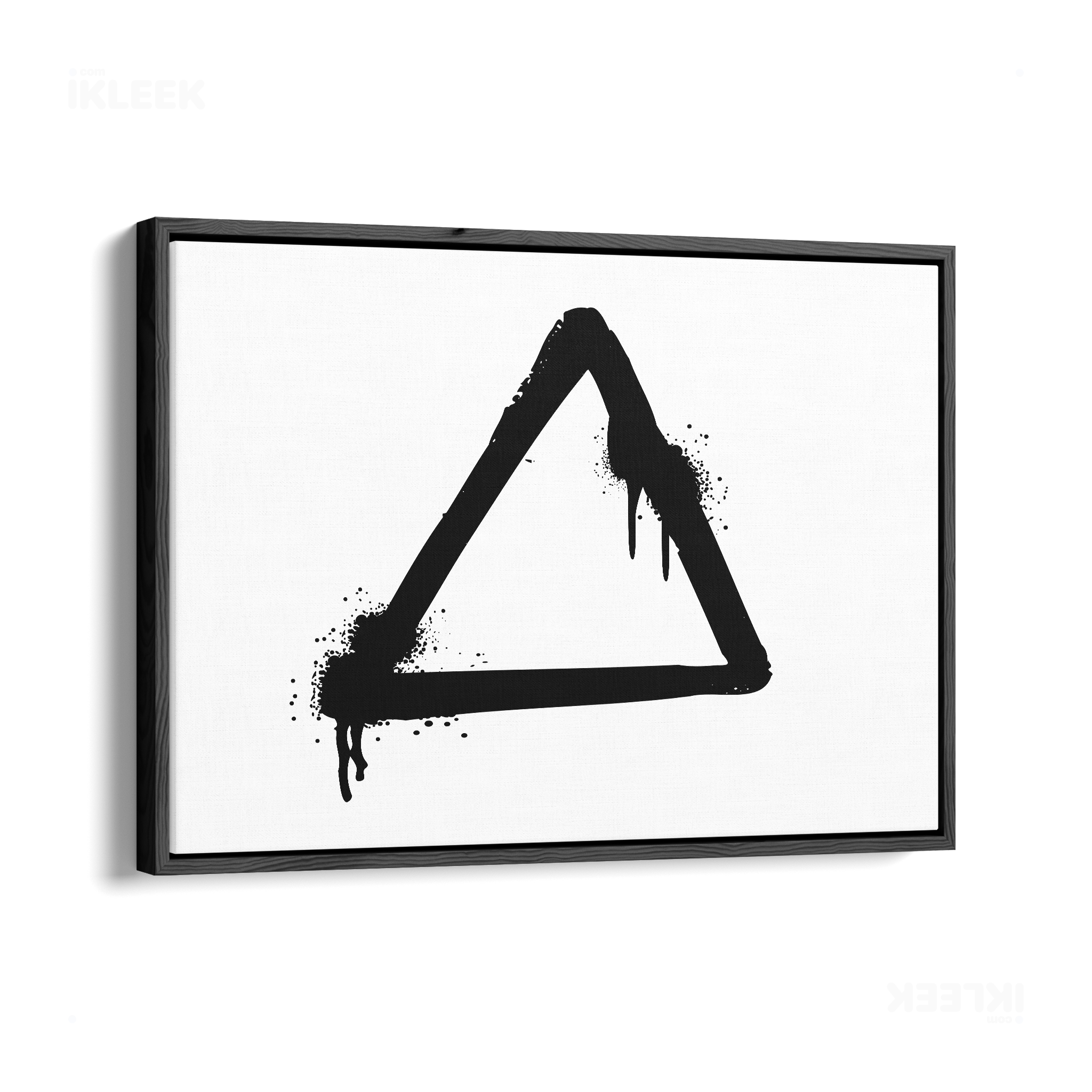 RisingTriangle Framed Canvas 03 Black Wood