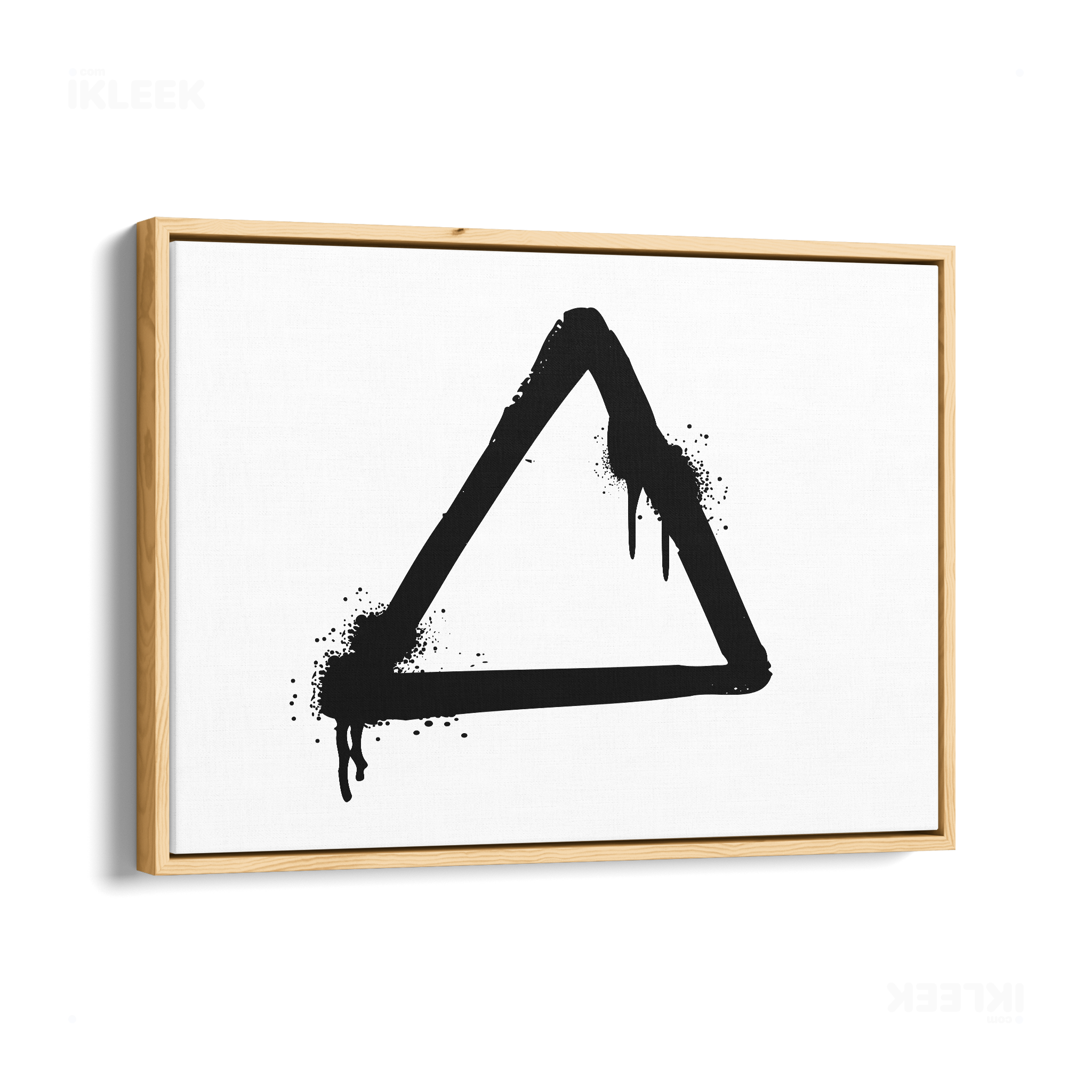 RisingTriangle Framed Canvas 03 Natural Wood