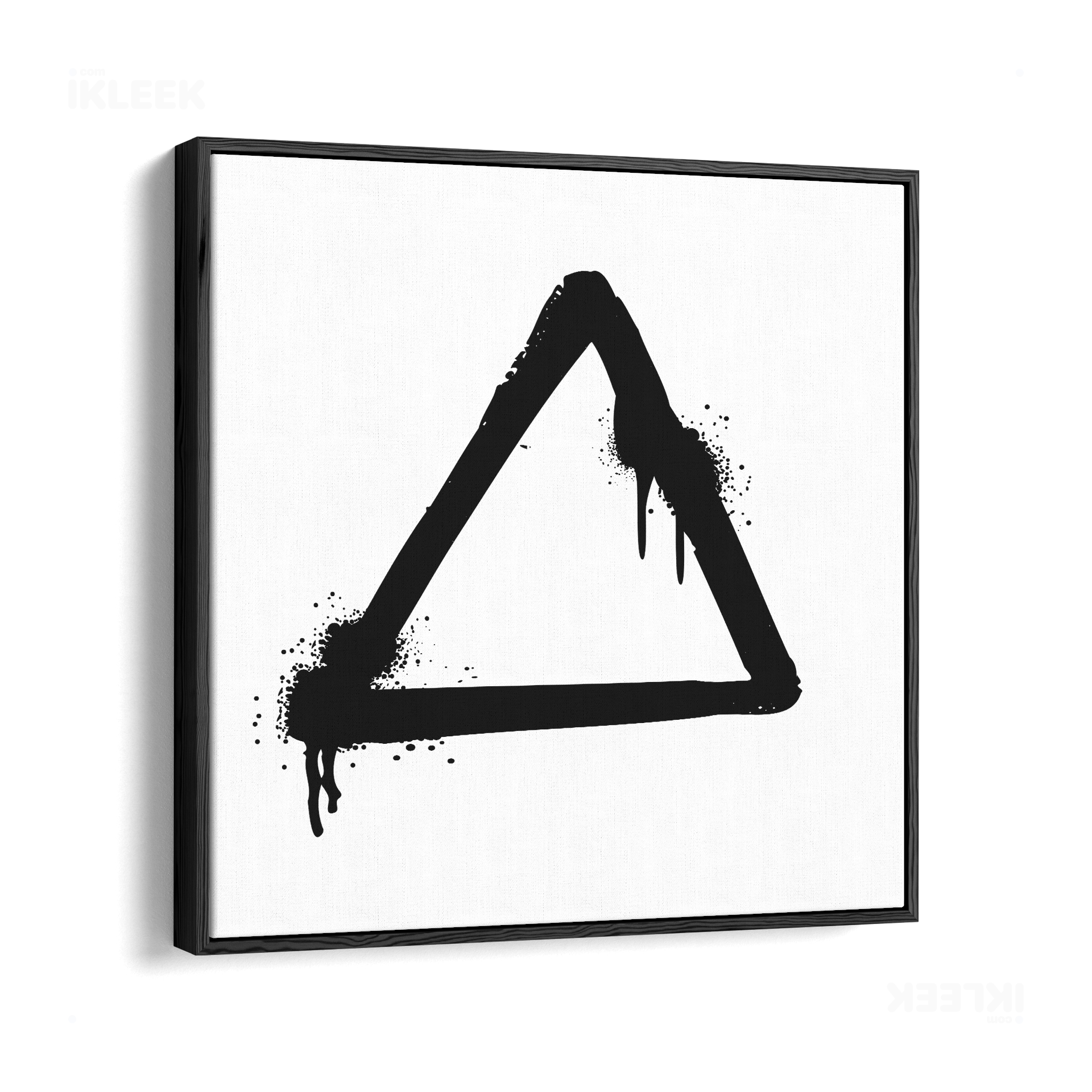 RisingTriangle Framed Canvas 04 Black Wood