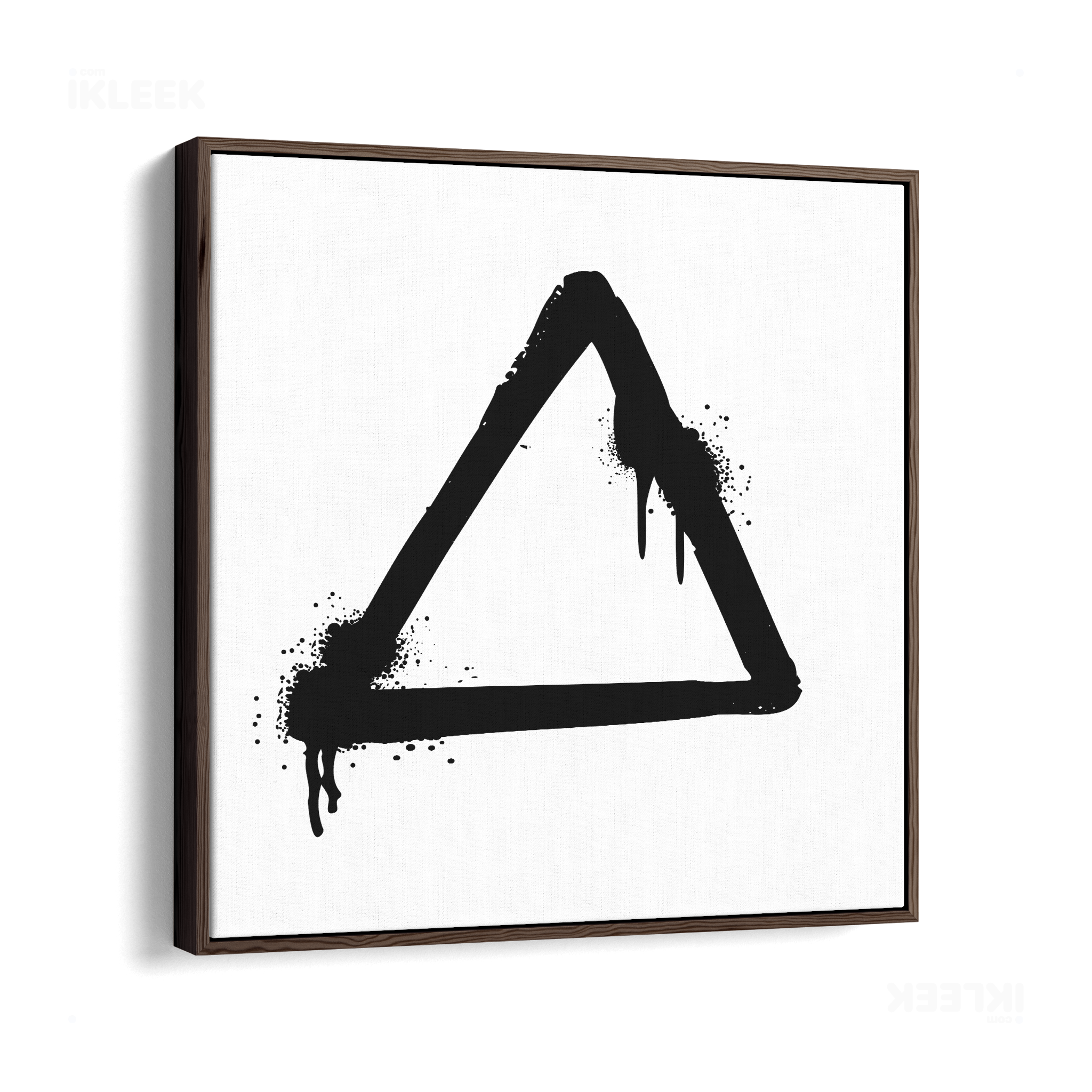 RisingTriangle Framed Canvas 04 Dark Wood