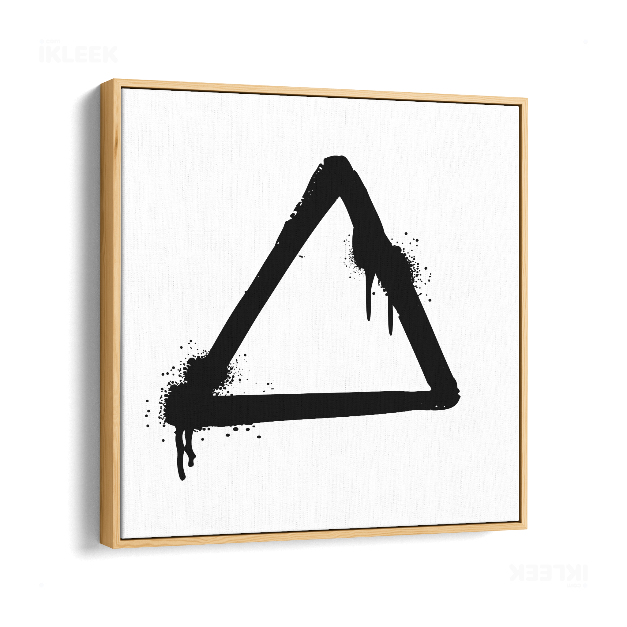 RisingTriangle Framed Canvas 04 Natural Wood