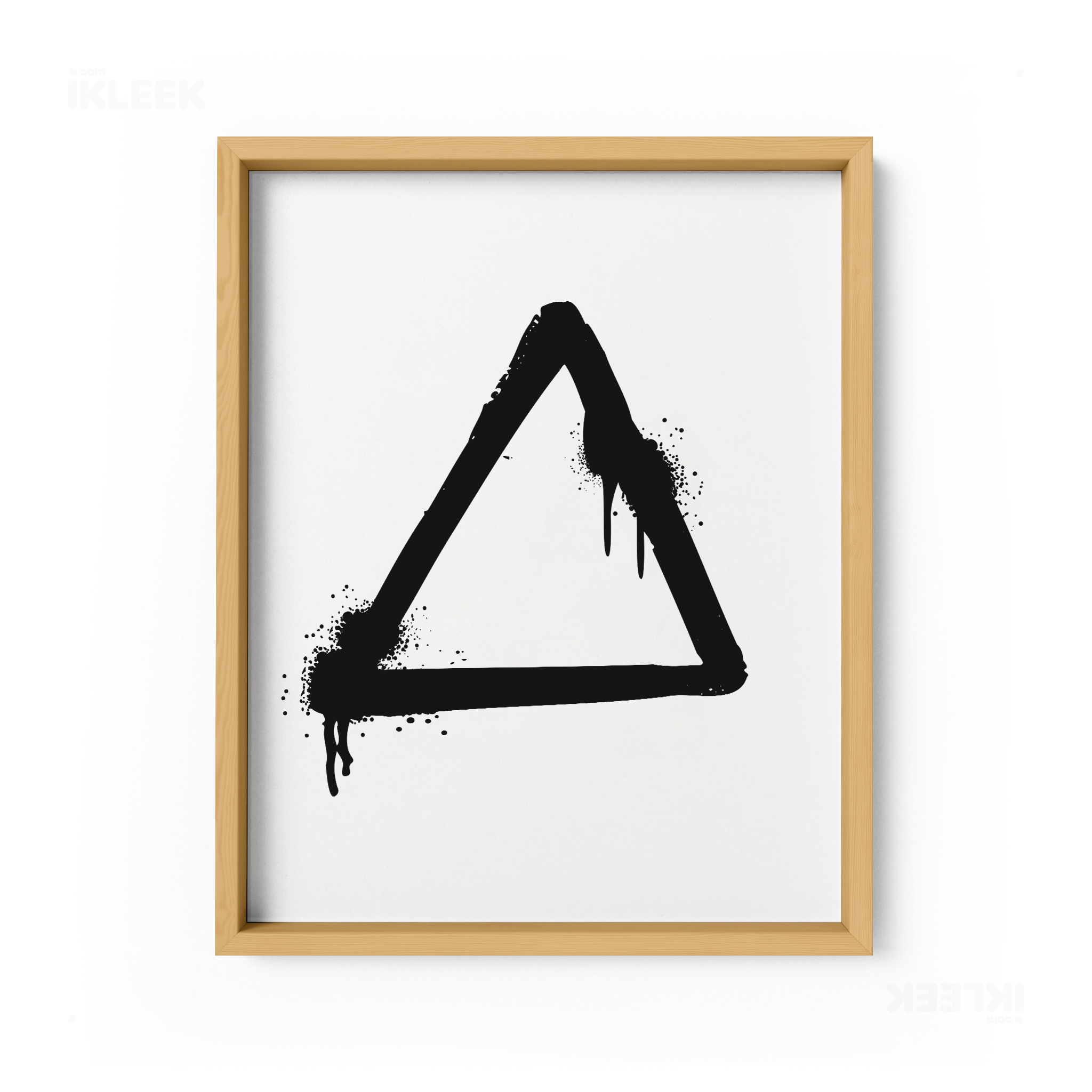 RisingTriangle Framed Poster 01 Natural Wood