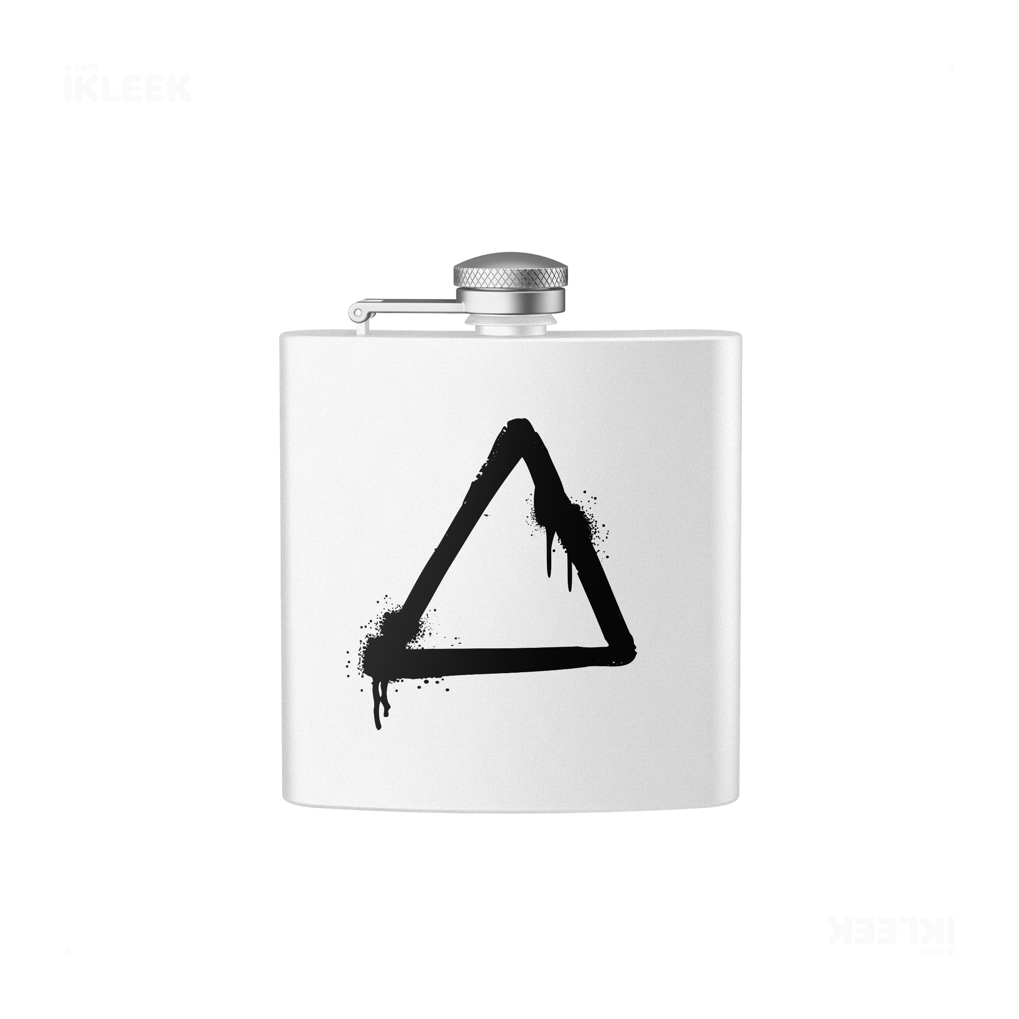 RisingTriangle Hip Flasks 01 White