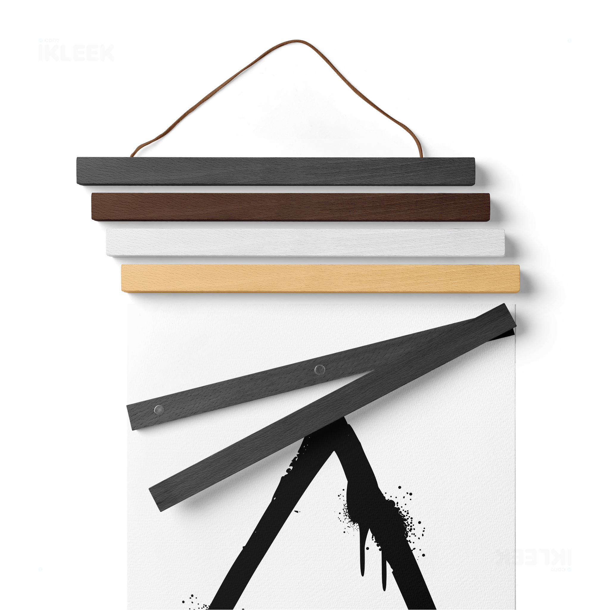 RisingTriangle Magnetic Hanger Poster 02 Natural Wood