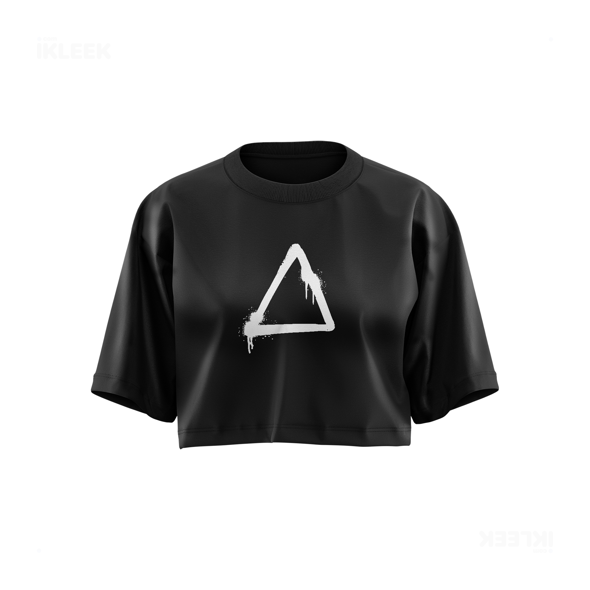 RisingTriangle Over Sized Crop Top 01 Black