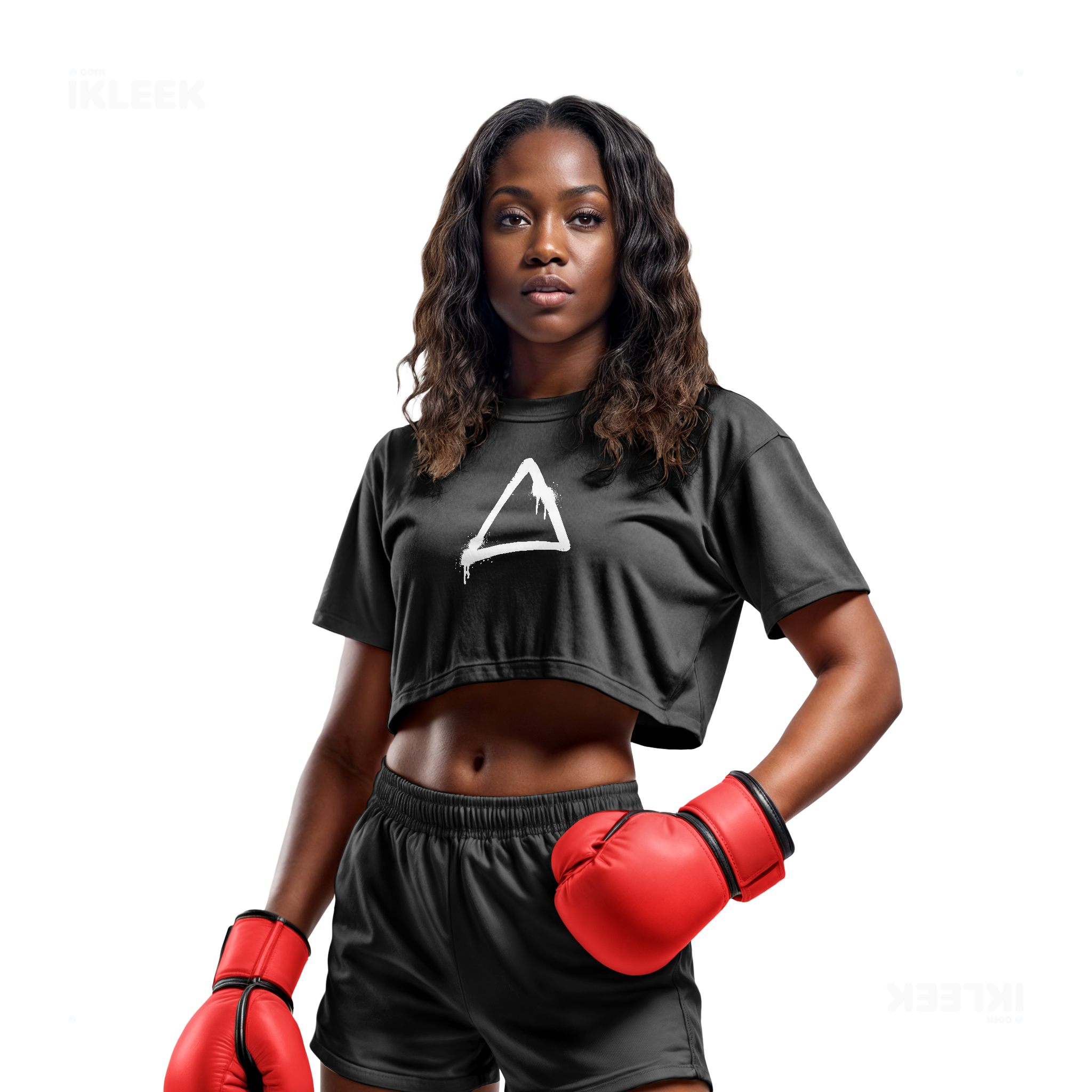 RisingTriangle Over Sized Crop Top 02 Faded Black