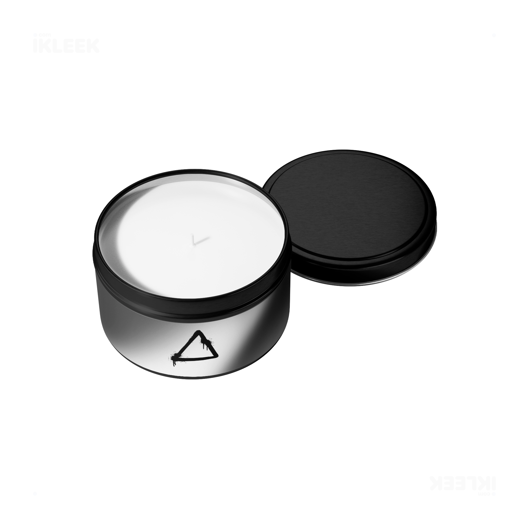 RisingTriangle Tin Candle 05 Black